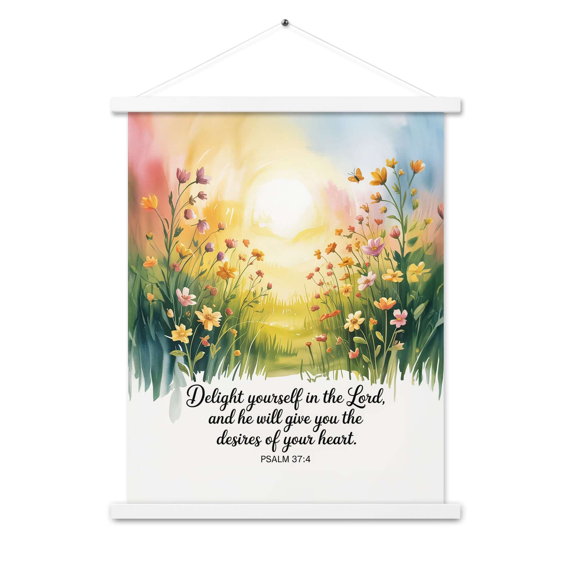 Psalm 37:4 Bible Verse, will give Enhanced Matte Paper Poster With Hanger