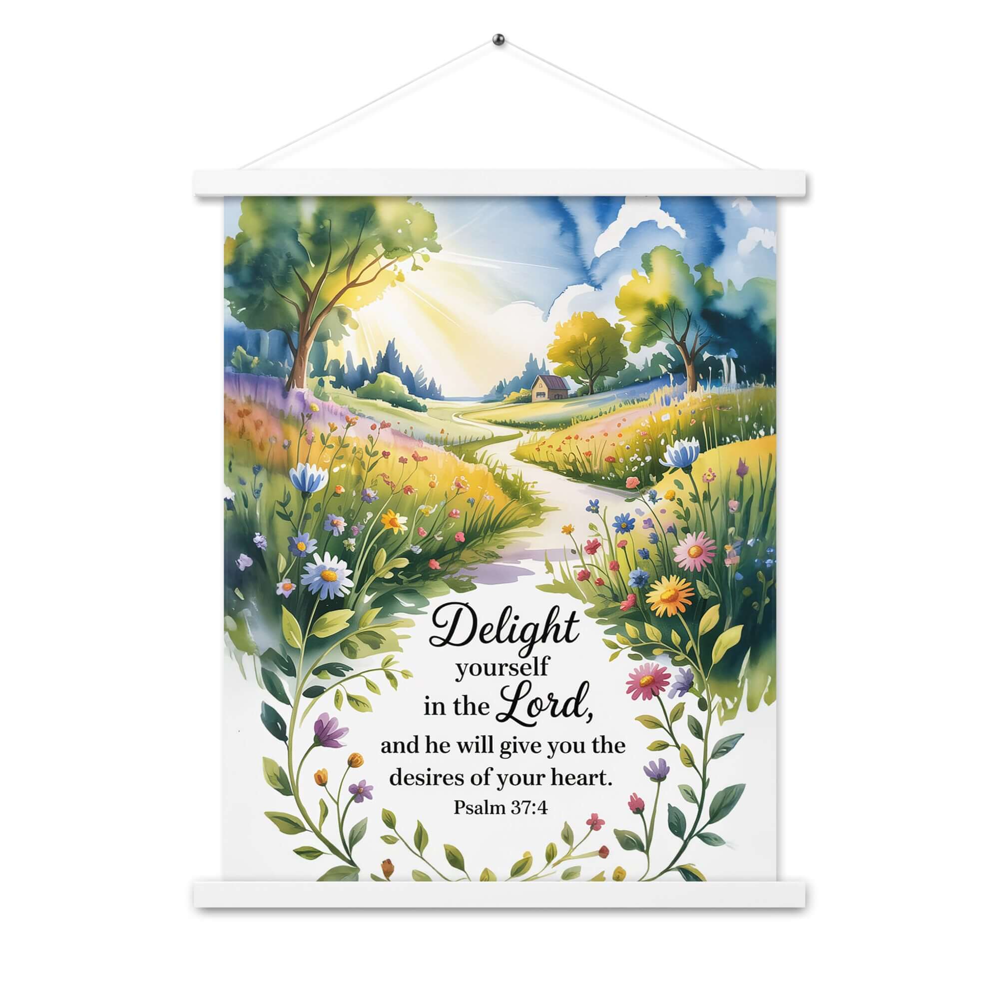 Psalm 37:4 Bible Verse, desires Enhanced Matte Paper Poster With Hanger
