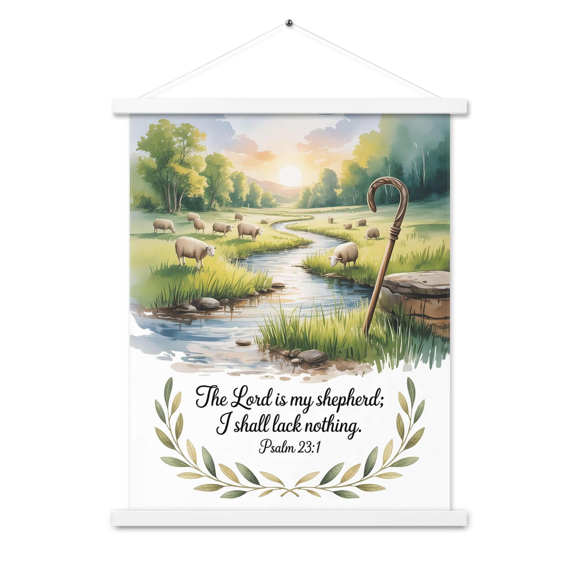 Psalm 23:1 Bible Verse, is my Enhanced Matte Paper Poster With Hanger