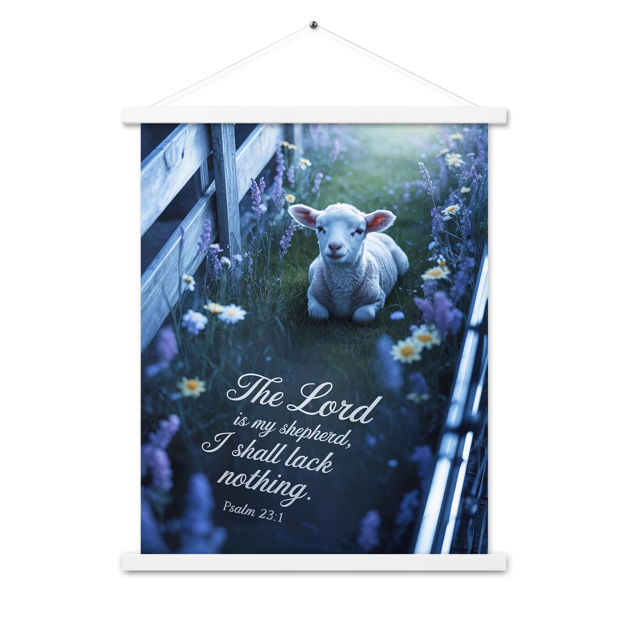 Psalm 23:1 Bible Verse, Shepherd Enhanced Matte Paper Poster With Hanger