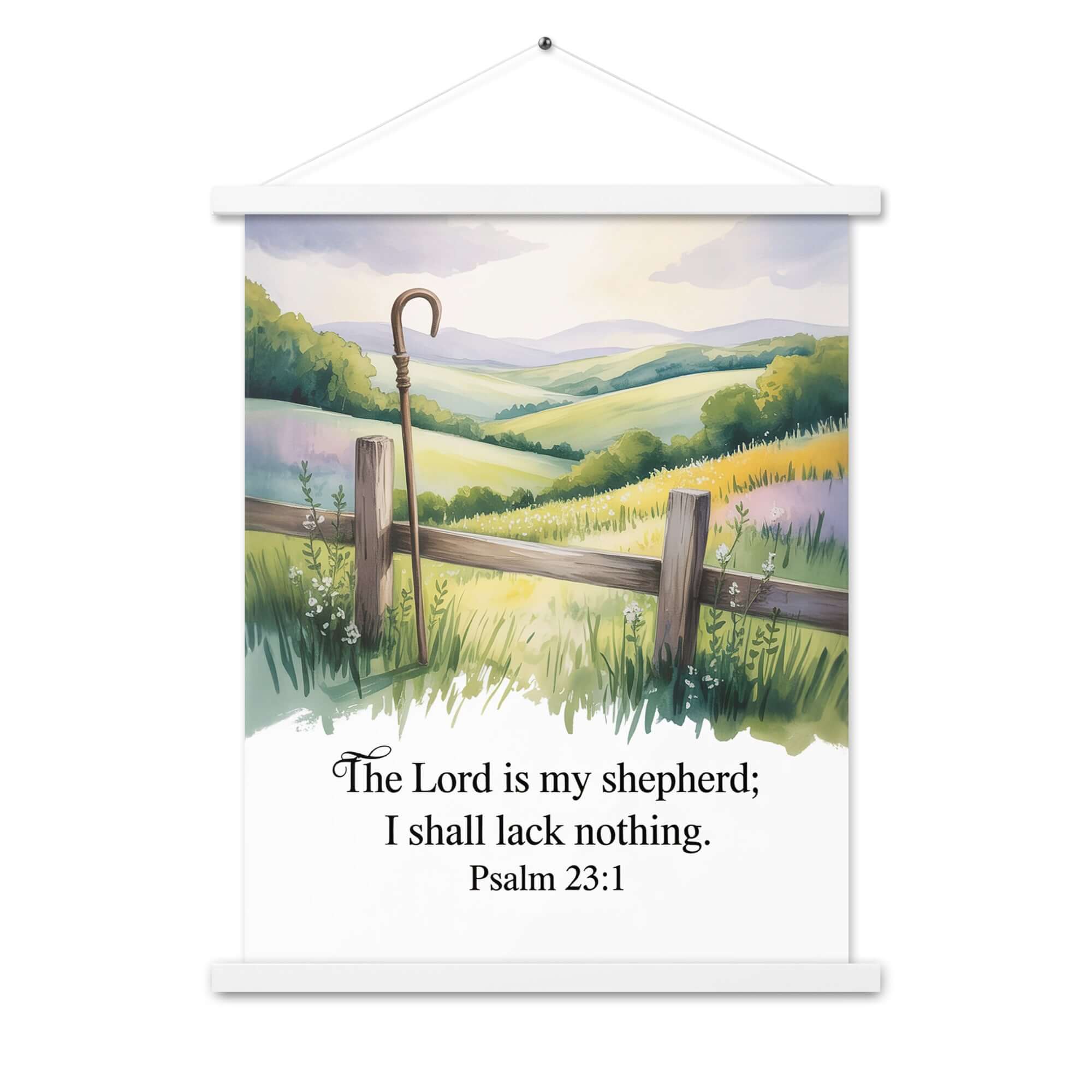 Psalm 23:1 Bible Verse, Lack Enhanced Matte Paper Poster With Hanger