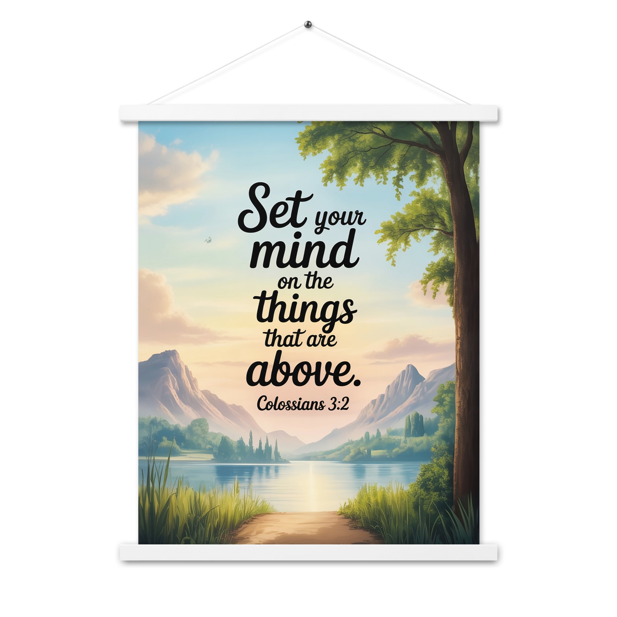 Colossians 3:2 Bible Verse Set Enhanced Matte Paper Poster With Hanger