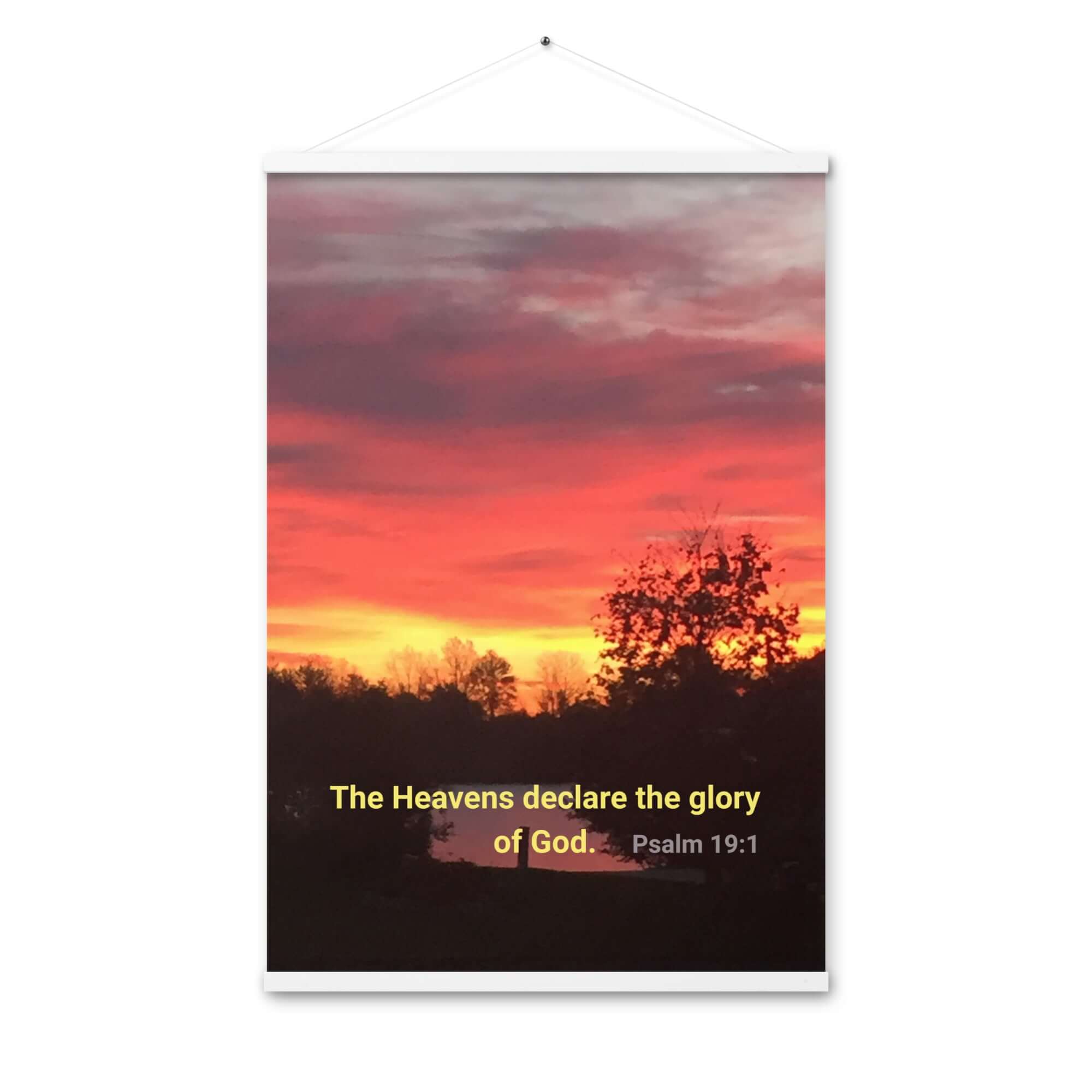 Psalm 19:1 Bible Verse, Sunset Glory Enhanced Matte Paper Poster With Hanger Wall Art White 24″×36″