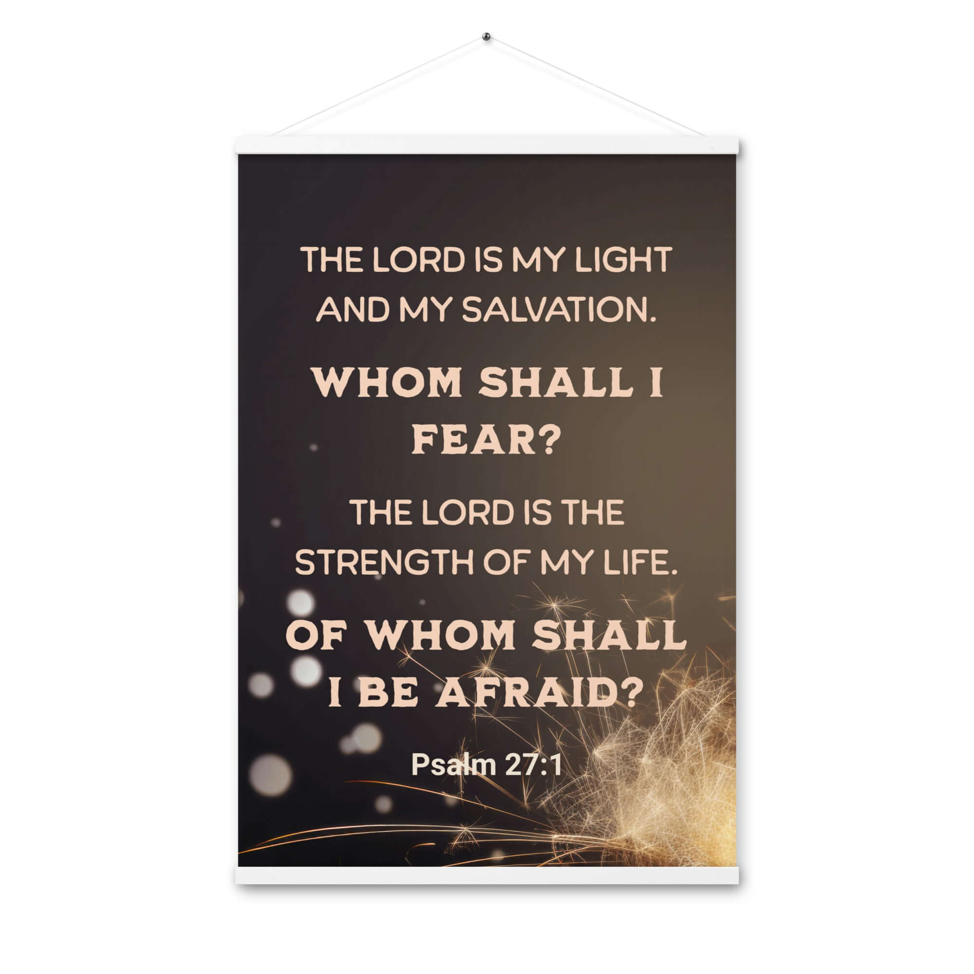Psalm 27:1 Bible Verse, The LORD is My Light Enhanced Matte Paper Poster With Hanger Wall Art White 24″×36″