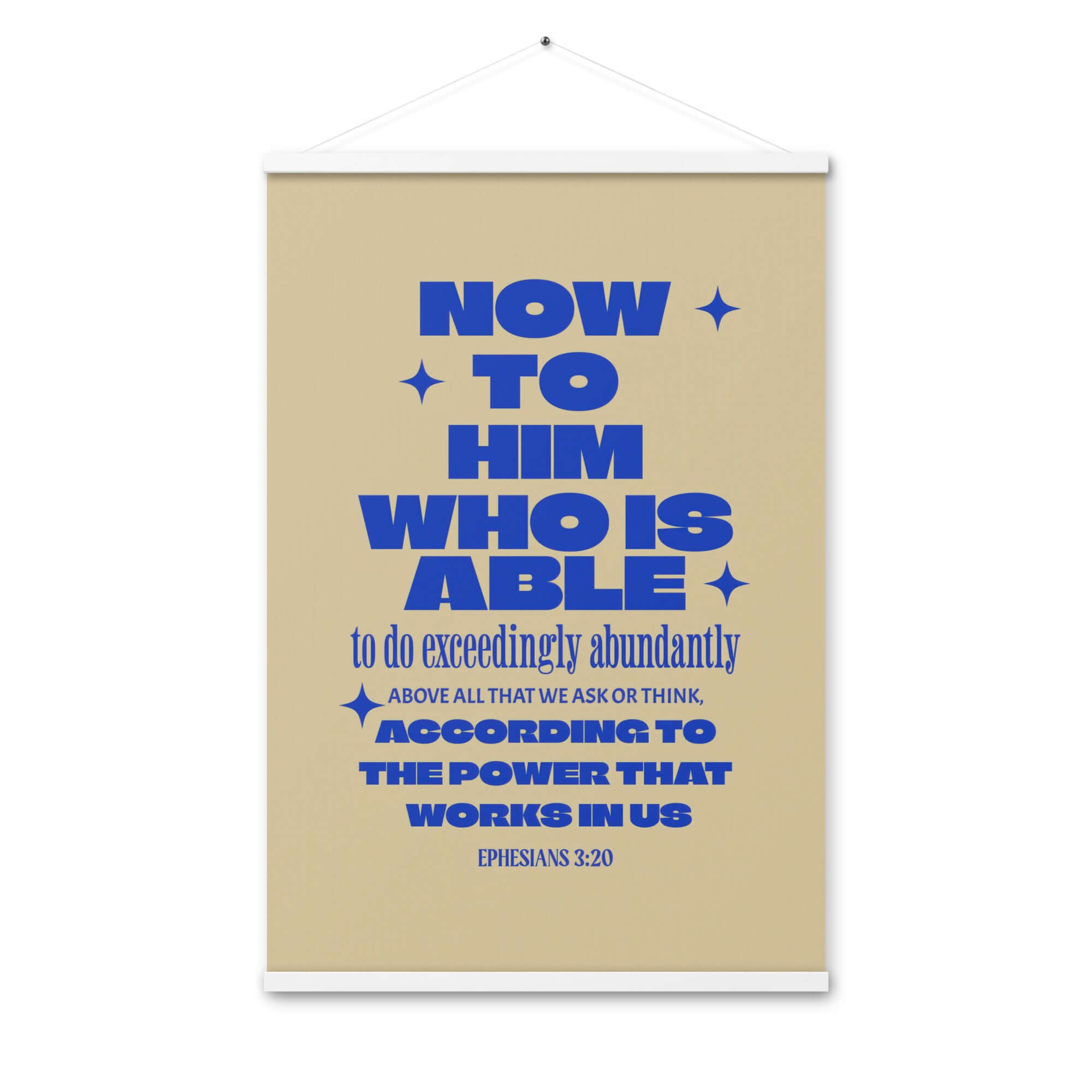 Ephesians 3:20 Bible Verse, power in us Enhanced Matte Paper Poster With Hanger Wall Art White 24″×36″