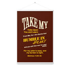 Matthew 11:29-30 Bible Verse, learn from me Enhanced Matte Paper Poster With Hanger Wall Art White 24″×36″