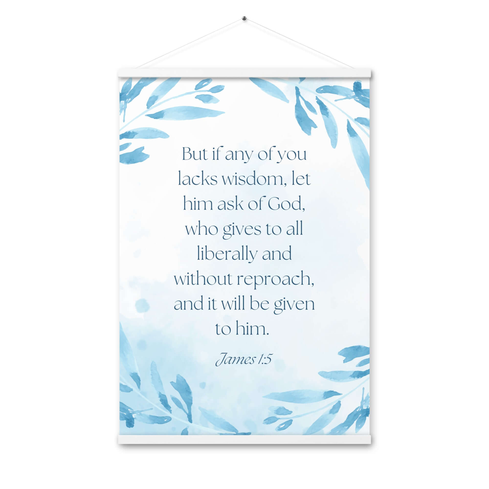 James 1:5 Bible Verse, lacks wisdom Enhanced Matte Paper Poster With Hanger Wall Art White 24″×36″