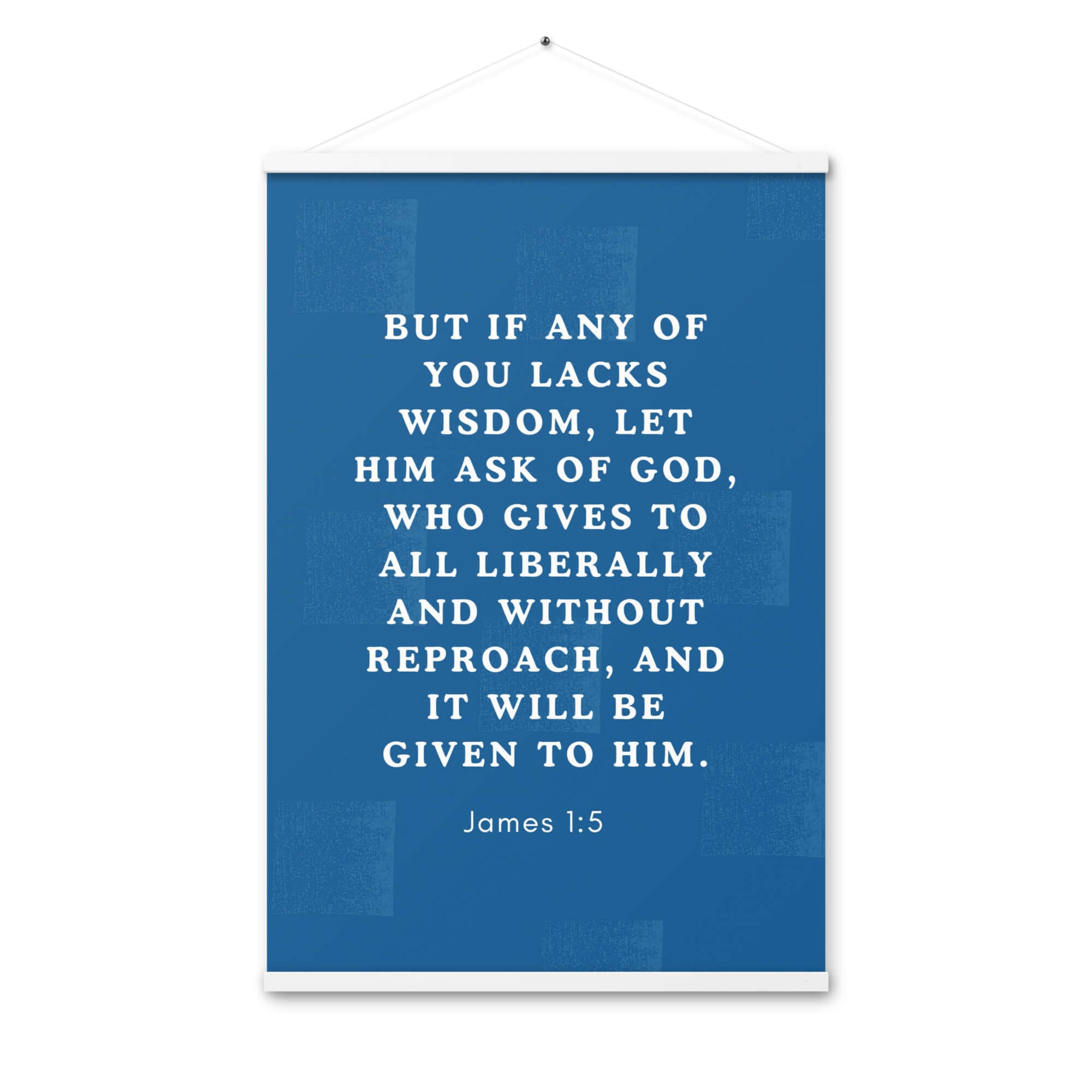 James 1:5 Bible Verse, gives to all Enhanced Matte Paper Poster With Hanger Wall Art White 24″×36″