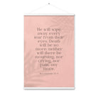 Revelation 21:4 Bible Verse, their eyes Enhanced Matte Paper Poster With Hanger Wall Art White 24″×36″