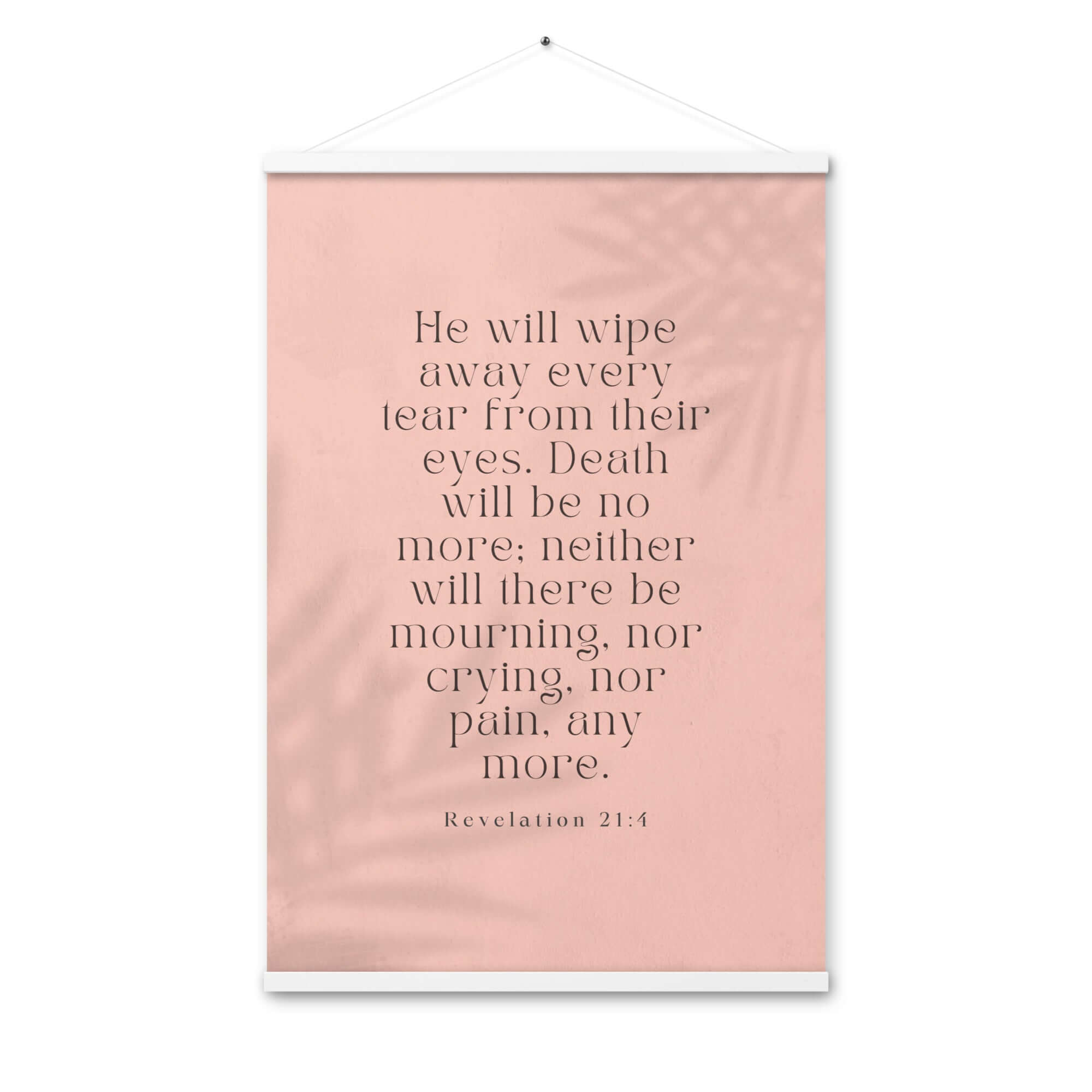 Revelation 21:4 Bible Verse, their eyes Enhanced Matte Paper Poster With Hanger Wall Art White 24″×36″
