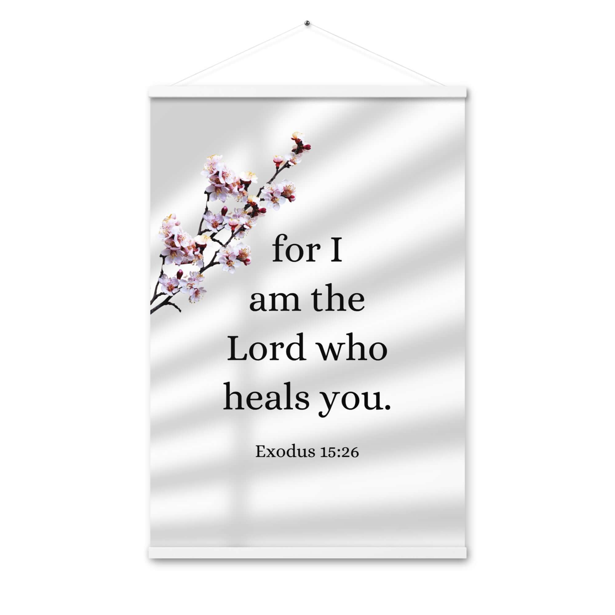 Exodus 15:26 Bible Verse, diligently listen Enhanced Matte Paper Poster With Hanger Wall Art White 24″×36″