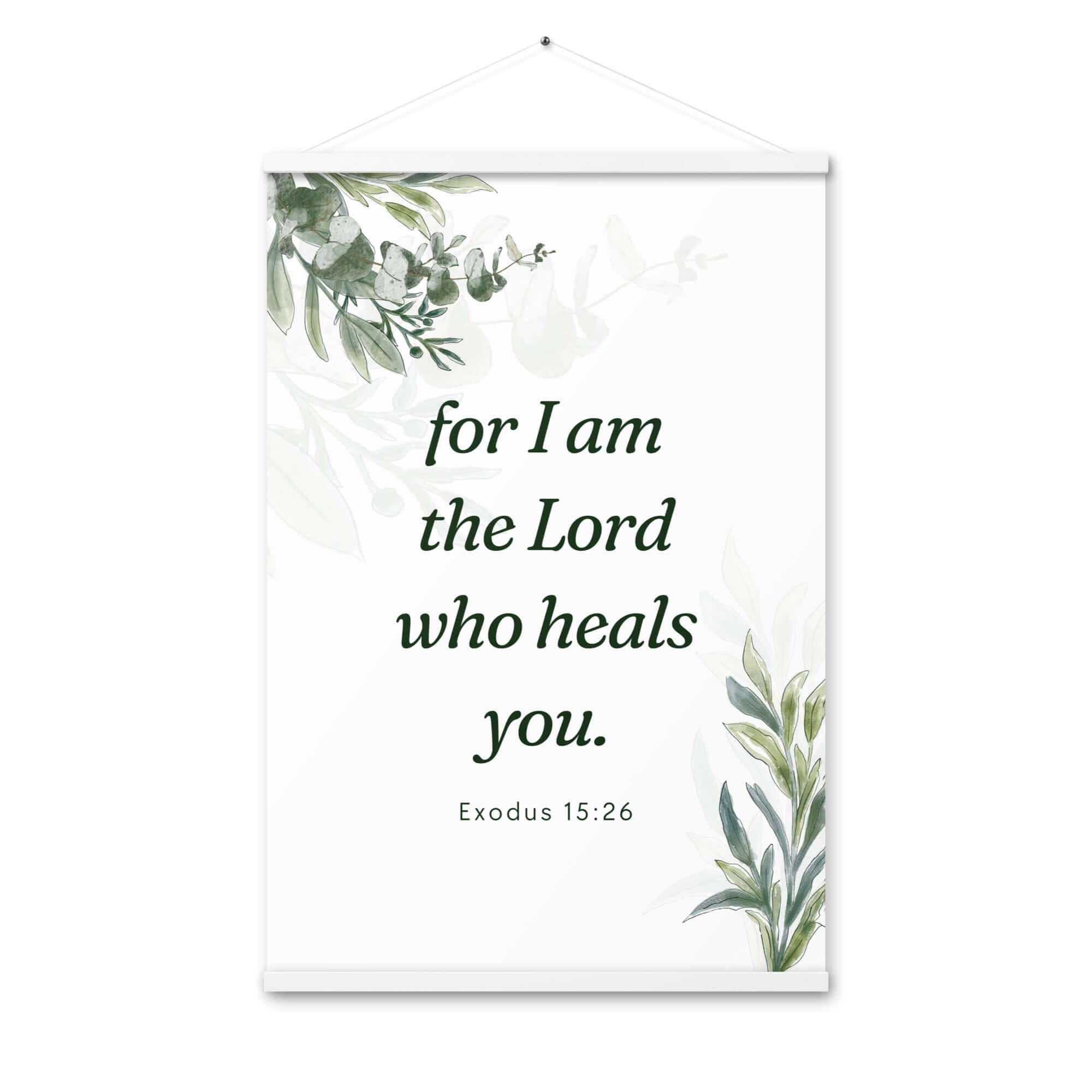 Exodus 15:26 Bible Verse, Gods voice Enhanced Matte Paper Poster With Hanger Wall Art White 24″×36″