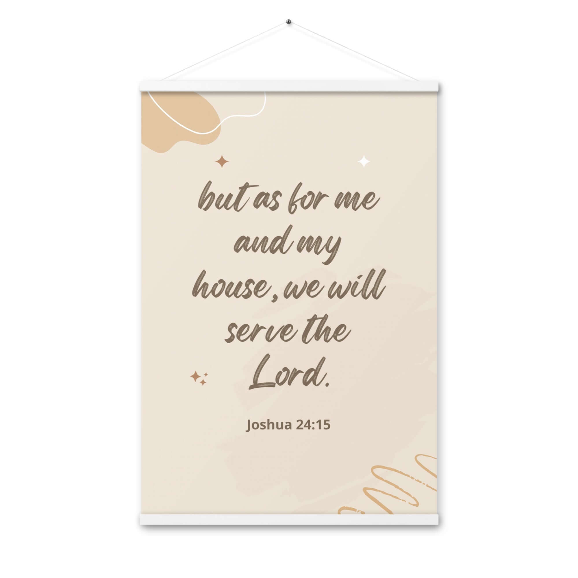 Joshua 24:15 Bible Verse, will serve Enhanced Matte Paper Poster With Hanger Wall Art White 24″×36″