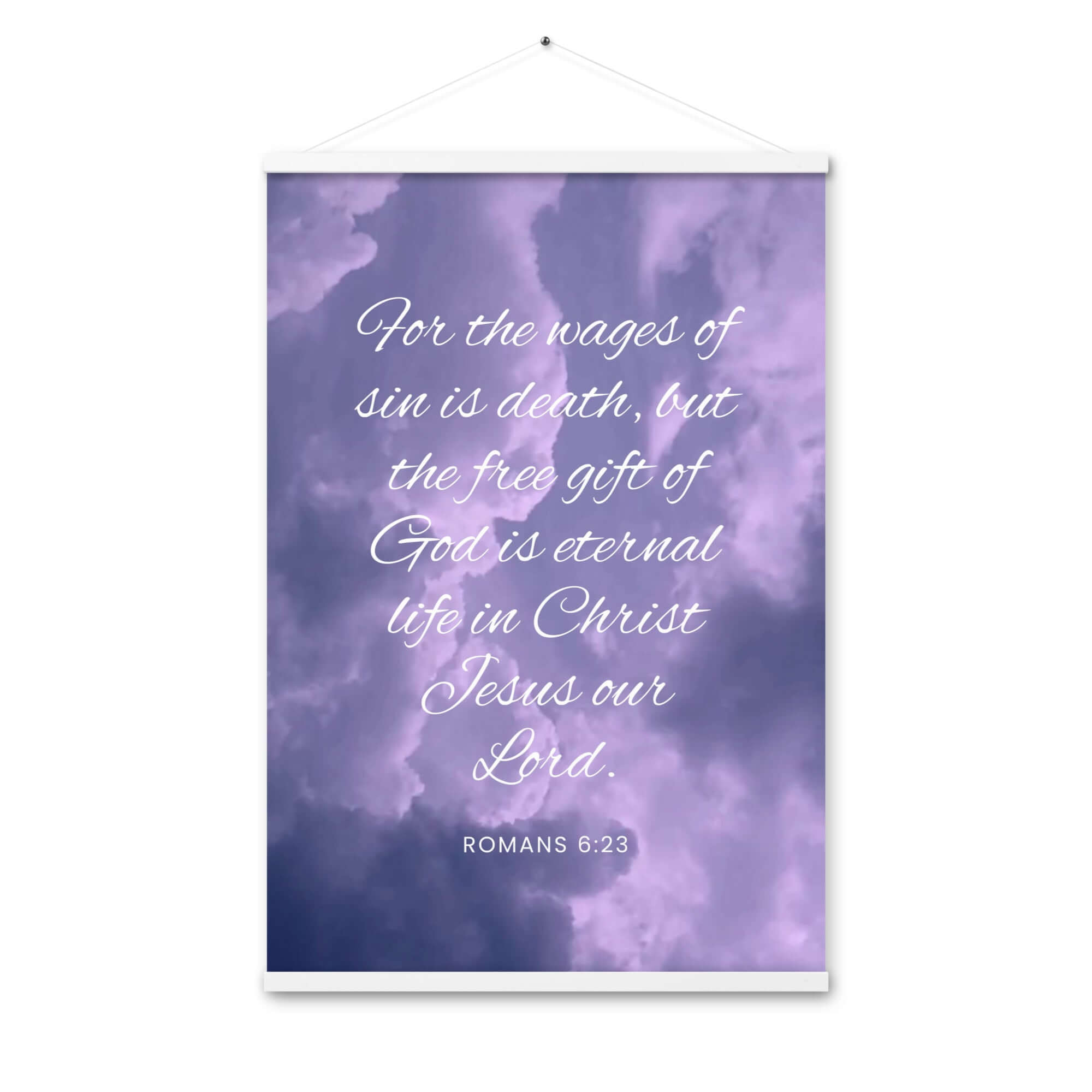 Romans 6:23 Bible Verse, free gift Enhanced Matte Paper Poster With Hanger Wall Art White 24″×36″