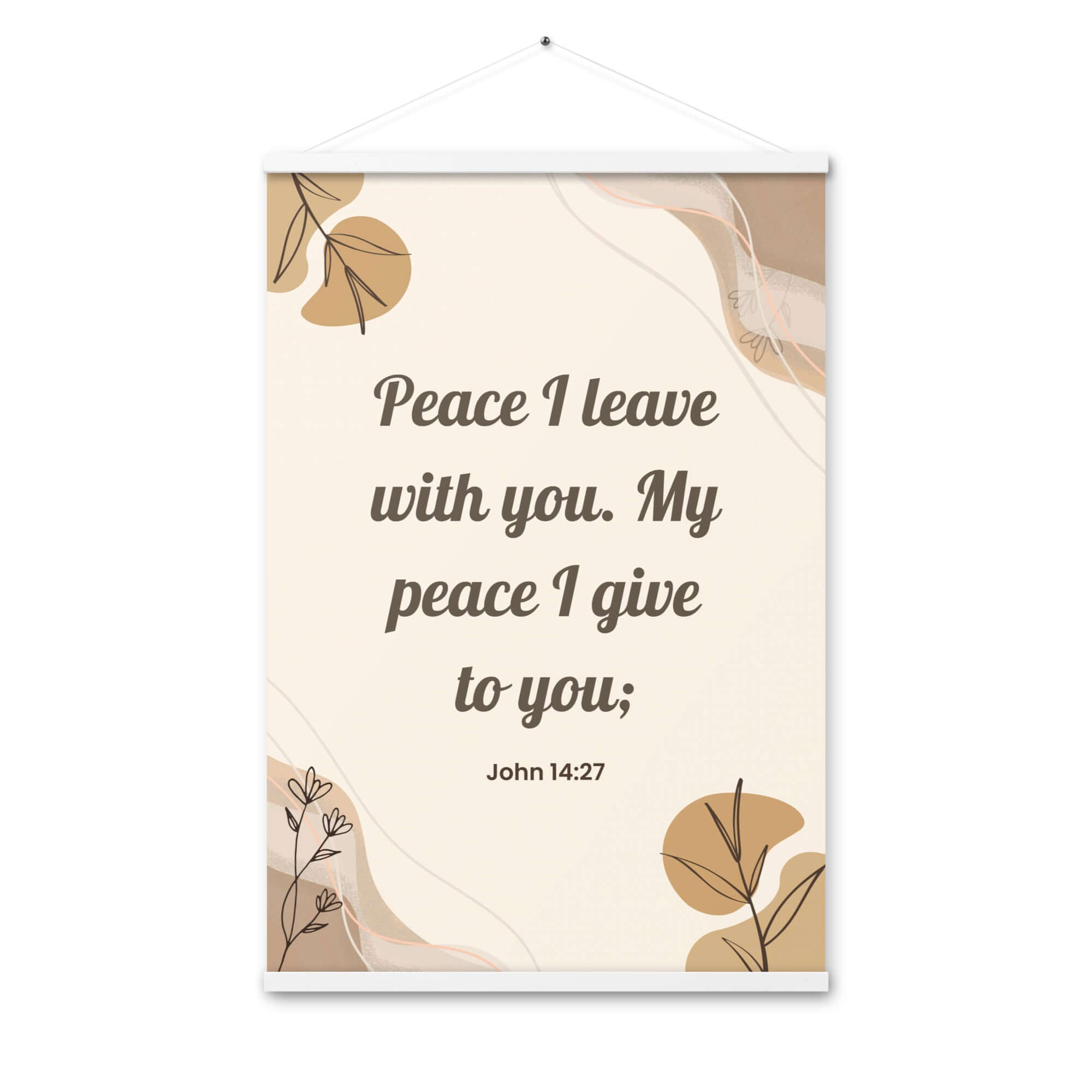 John 14:27 Bible Verse, Peace I Enhanced Matte Paper Poster With Hanger Wall Art White 24″×36″