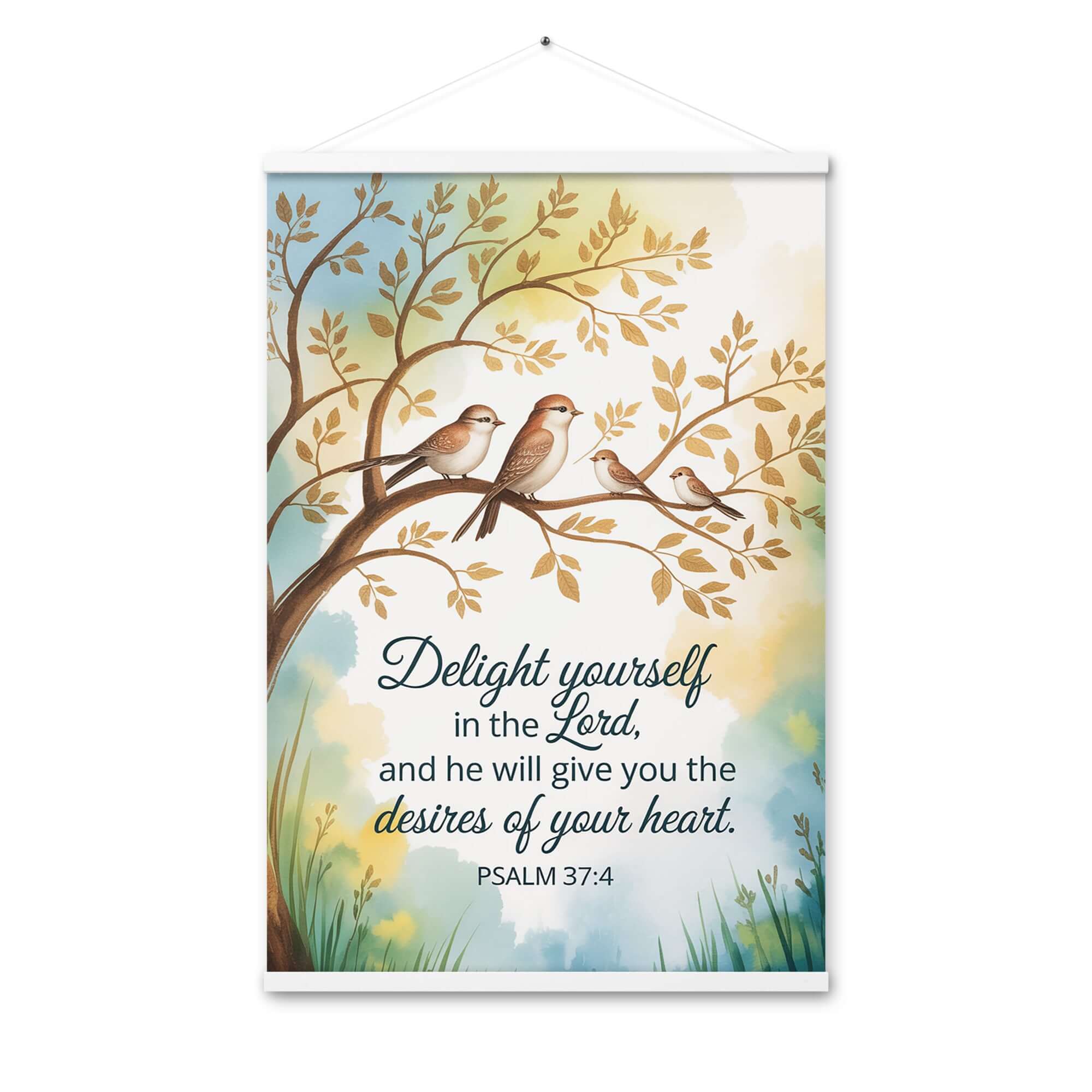 Psalm 37:4 Bible Verse, Yourself Enhanced Matte Paper Poster With Hanger White 24″×36″