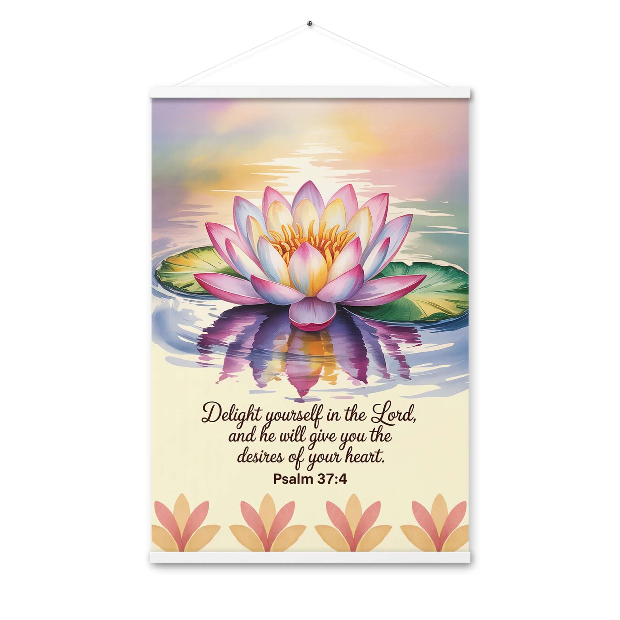 Psalm 37:4 Bible Verse, the Lord Enhanced Matte Paper Poster With Hanger White 24″×36″