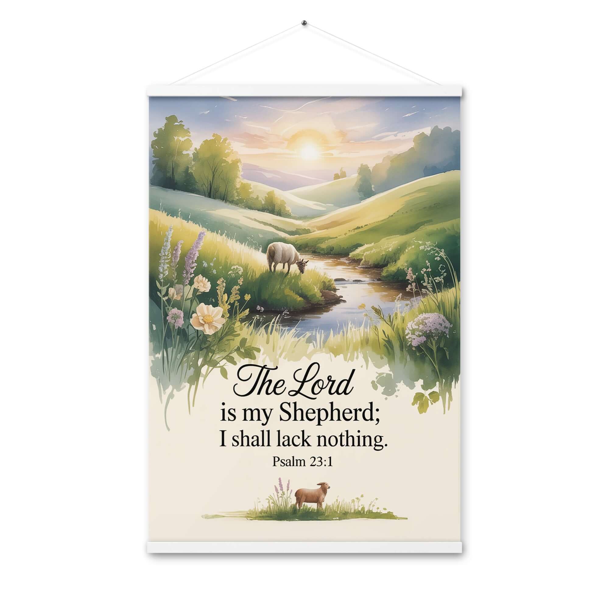 Psalm 23:1 Bible Verse, Lord Enhanced Matte Paper Poster With Hanger White 24″×36″