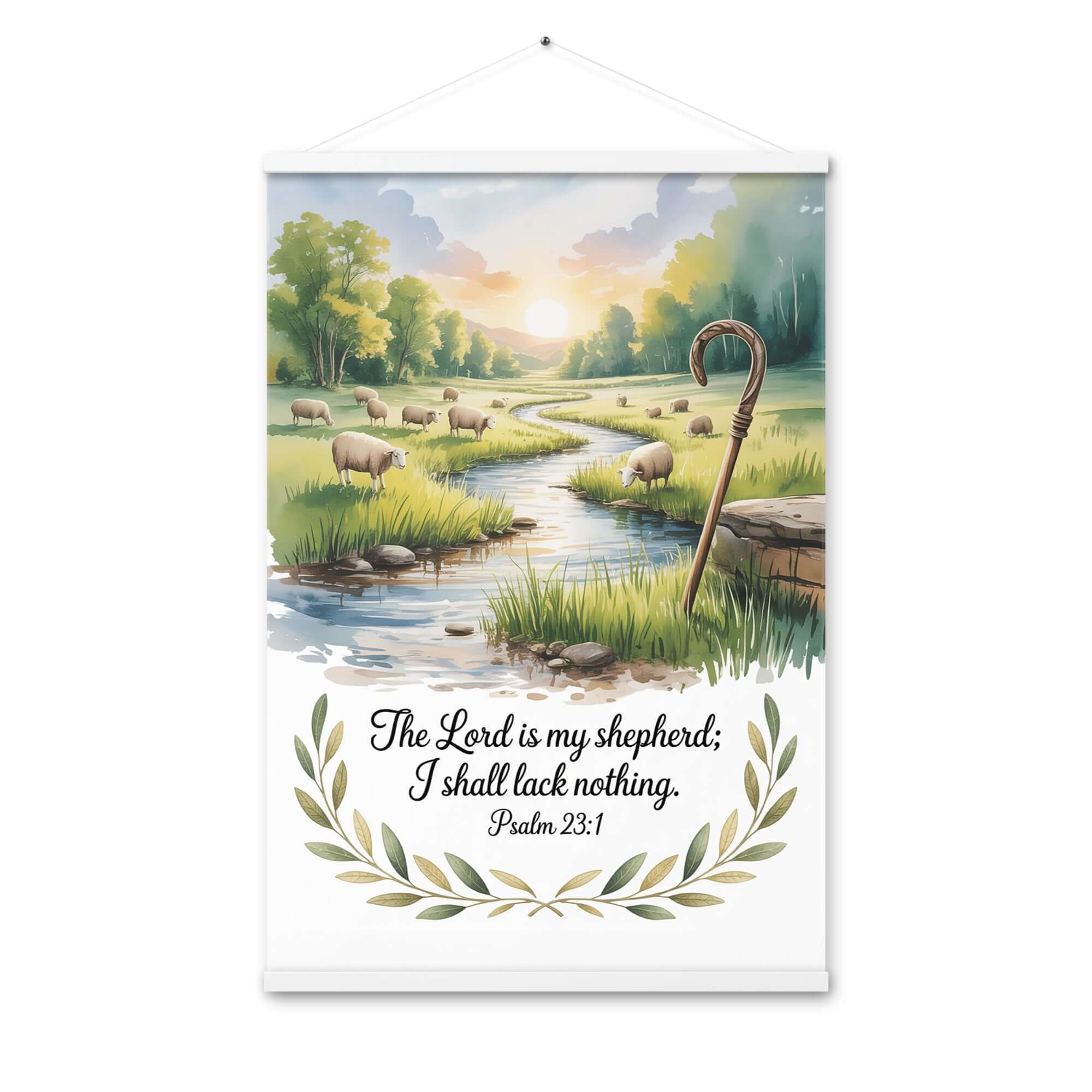 Psalm 23:1 Bible Verse, is my Enhanced Matte Paper Poster With Hanger White 24″×36″