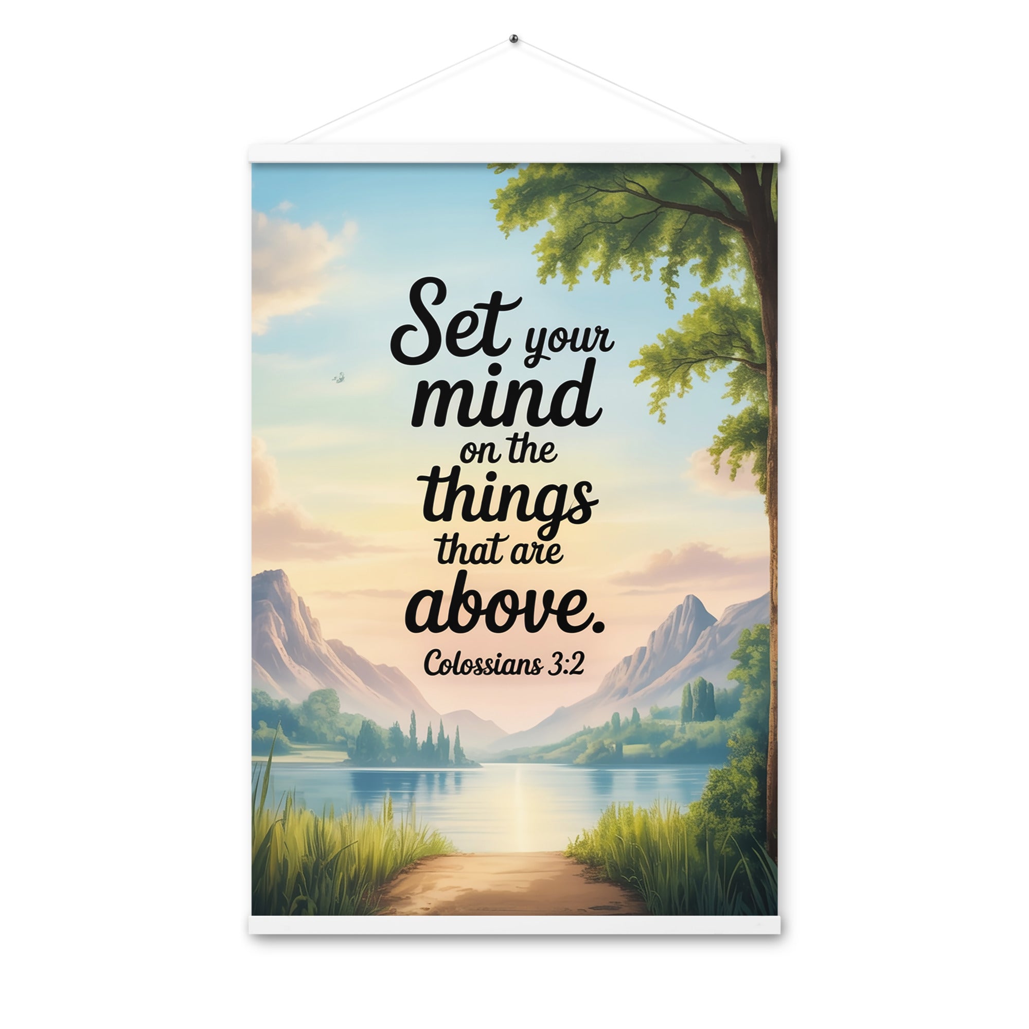 Colossians 3:2 Bible Verse Set Enhanced Matte Paper Poster With Hanger White 24″×36″