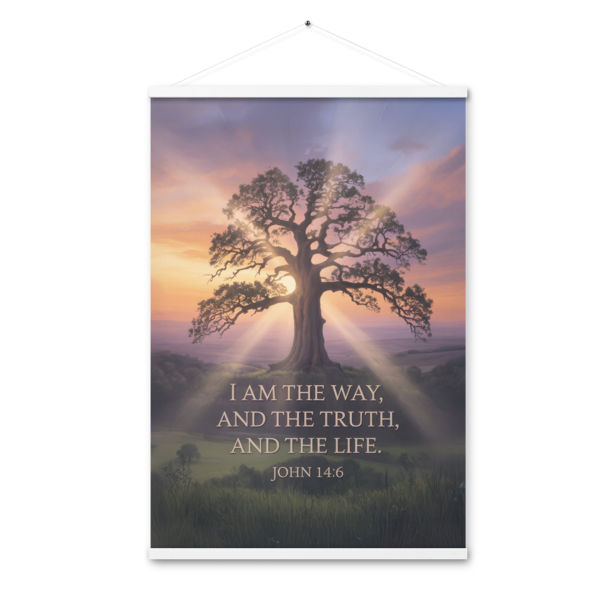 John 14:6 Bible Verse Jesus said Enhanced Matte Paper Poster With Hanger White 24″×36″
