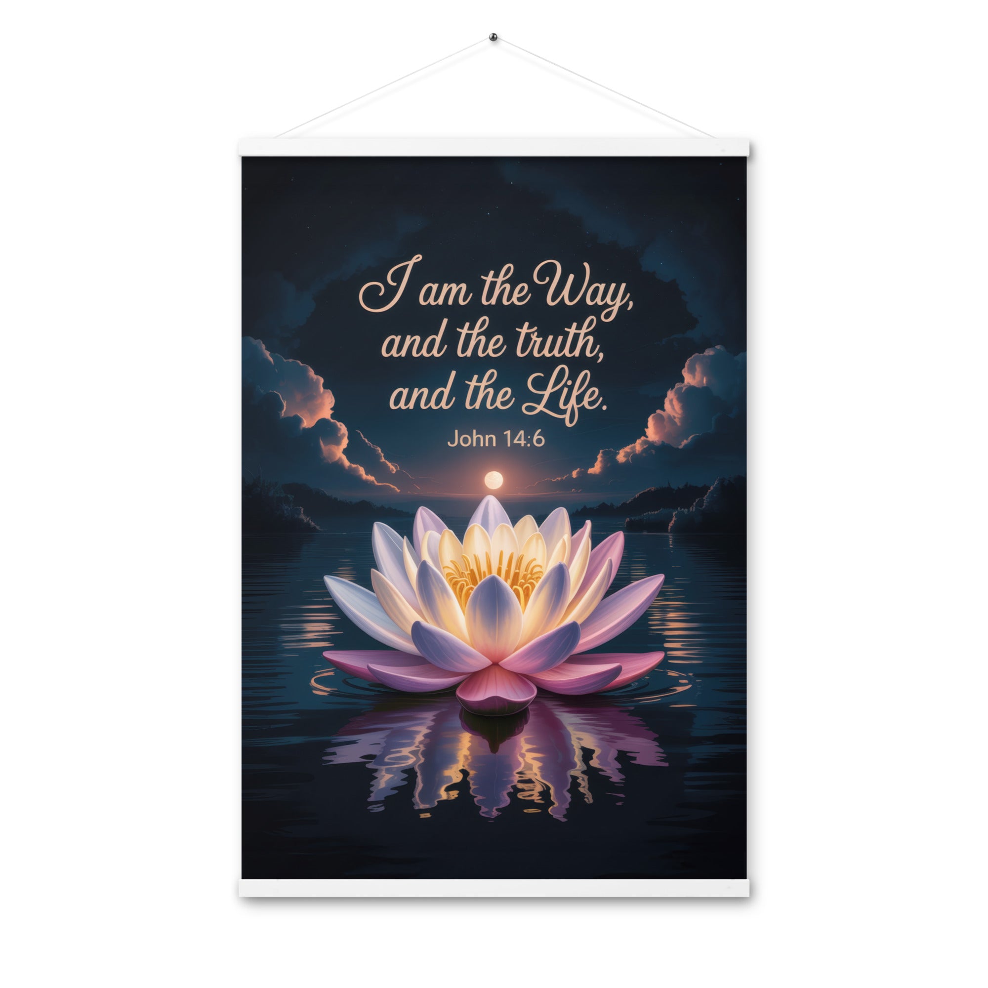 John 14:6 Bible Verse The Way Enhanced Matte Paper Poster With Hanger White 24″×36″