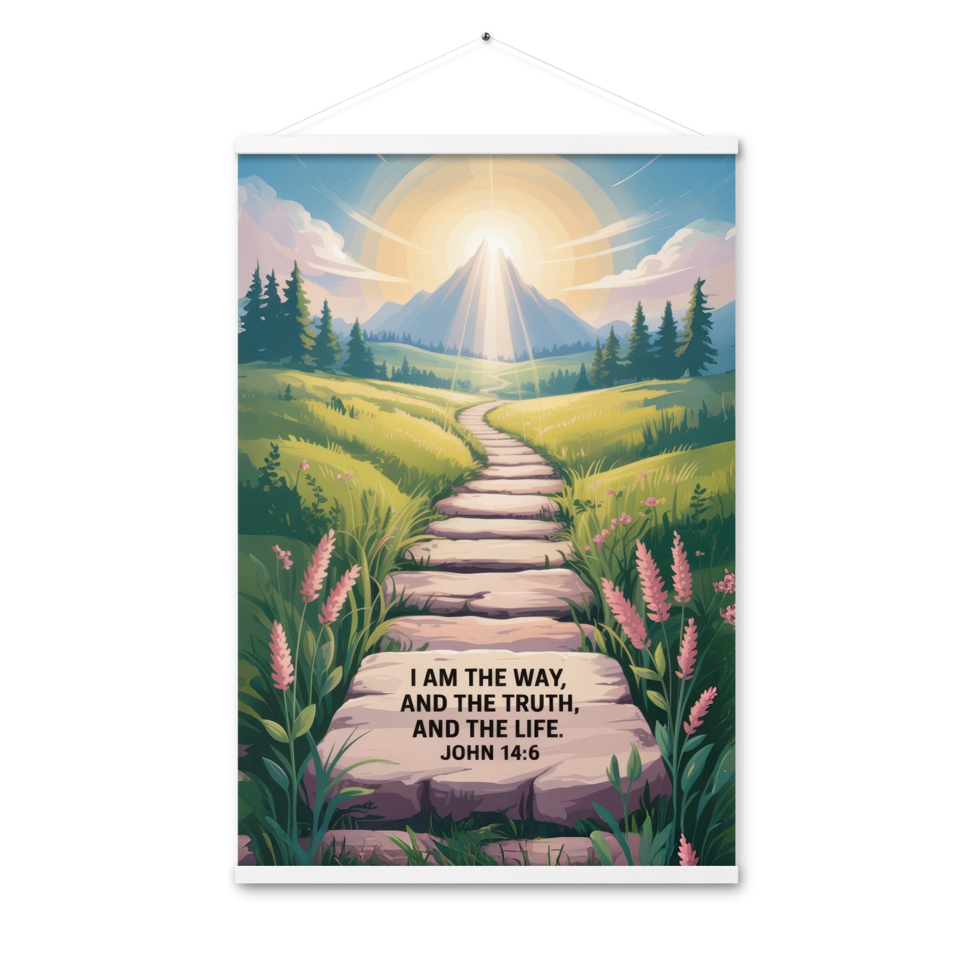 John 14:6 Bible Verse The Truth Enhanced Matte Paper Poster With Hanger White 24″×36″