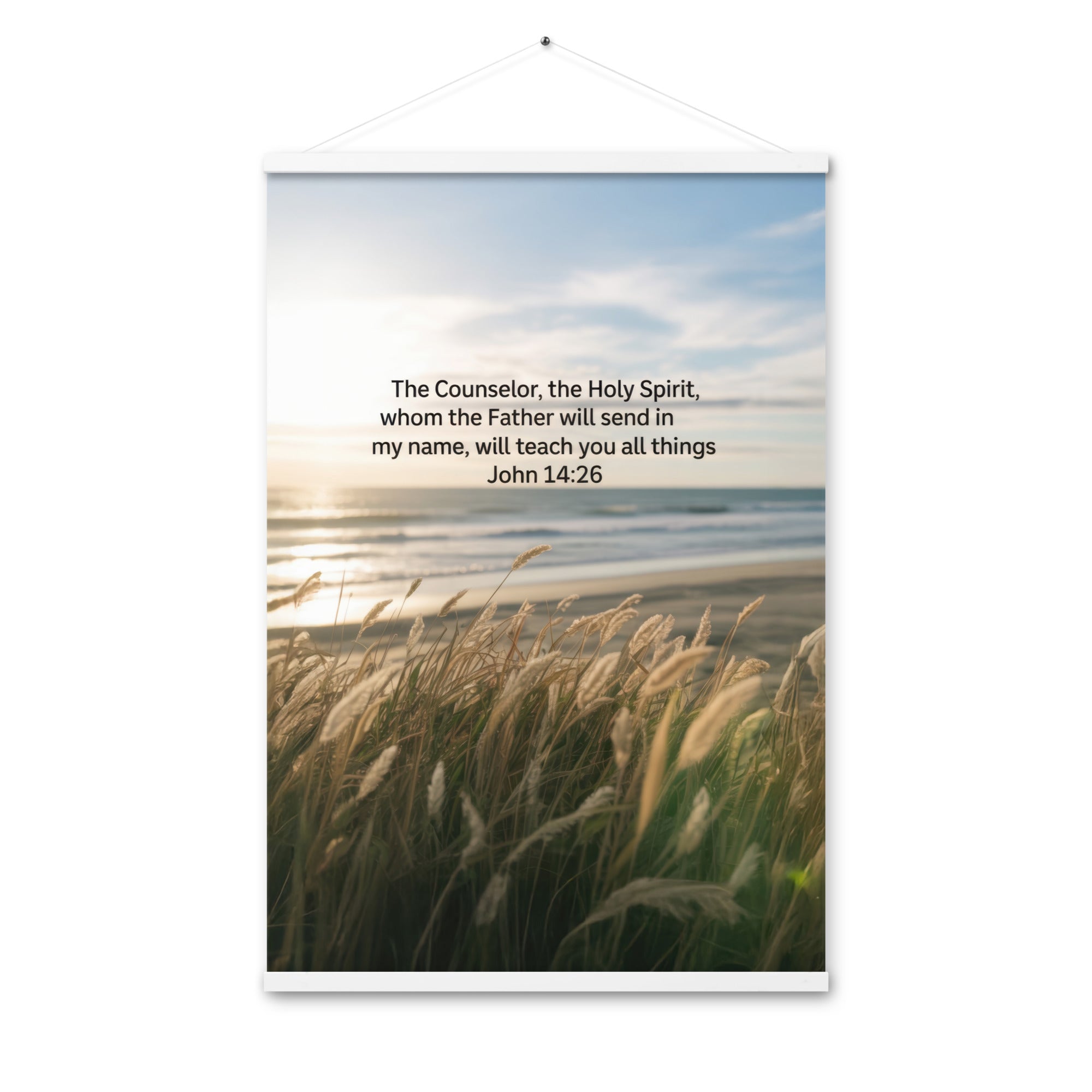 John 14:26 Bible Verse in my name Enhanced Matte Paper Poster With Hanger White 24″×36″