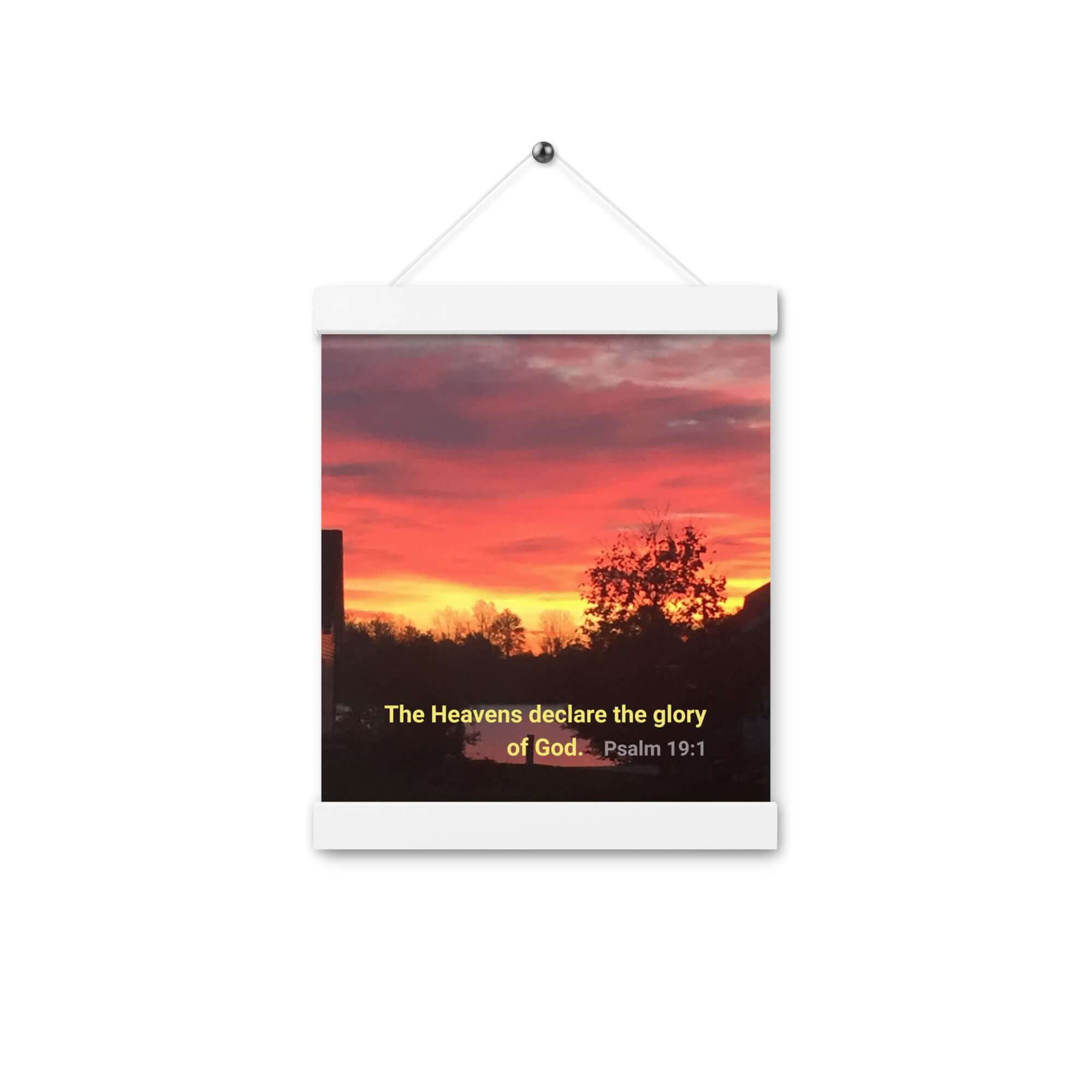 Psalm 19:1 Bible Verse, Sunset Glory Enhanced Matte Paper Poster With Hanger Wall Art