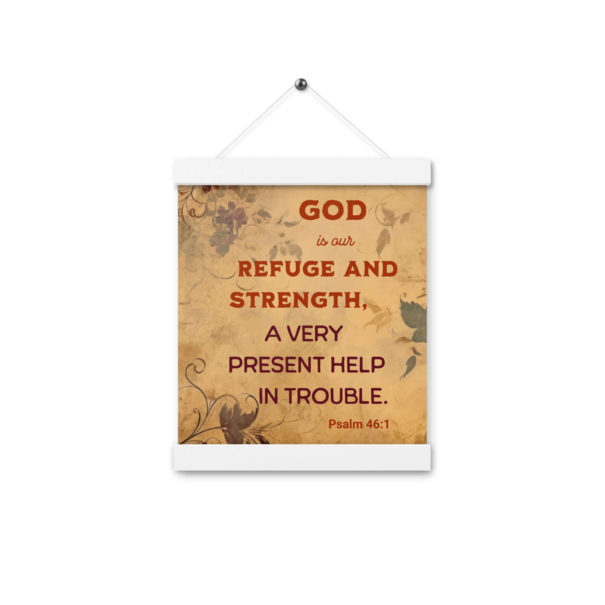 Psalm 46:1 Bible Verse, God is Our Refuge Enhanced Matte Paper Poster With Hanger Wall Art
