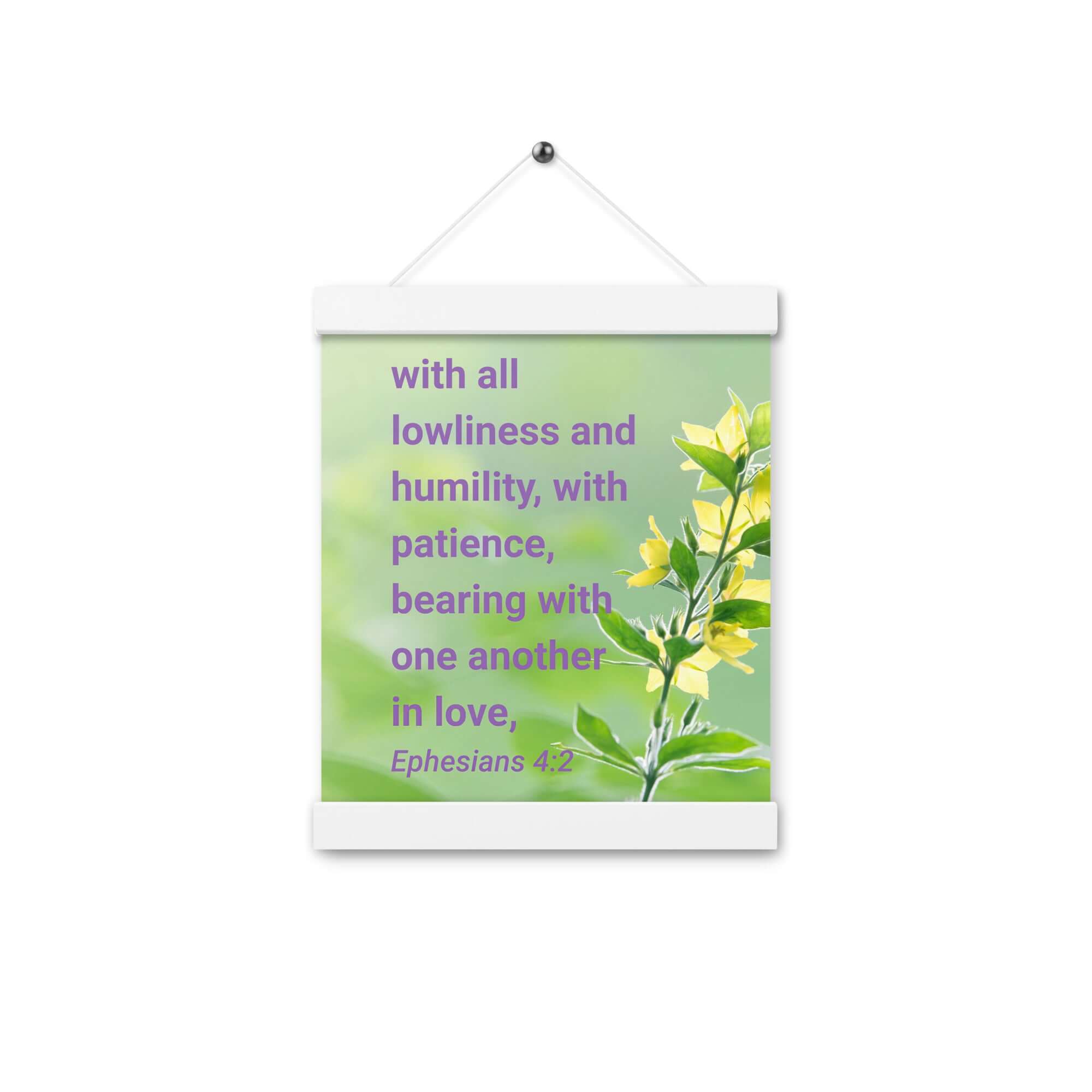 Ephesians 4:2 Bible Verse, one another in love Enhanced Matte Paper Poster With Hanger Wall Art