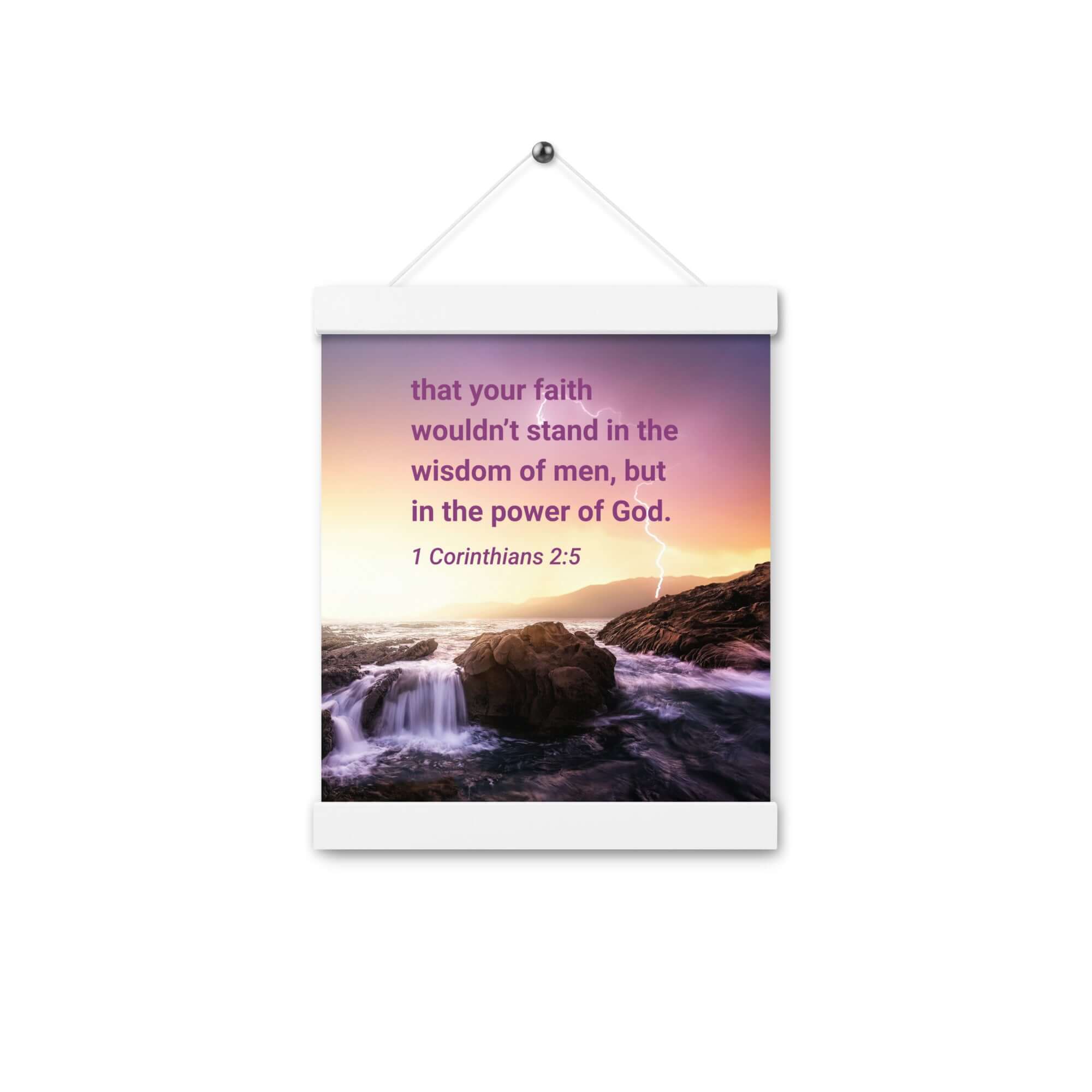 1 Corinthians 2:5 Bible Verse, power of God Enhanced Matte Paper Poster With Hanger Wall Art