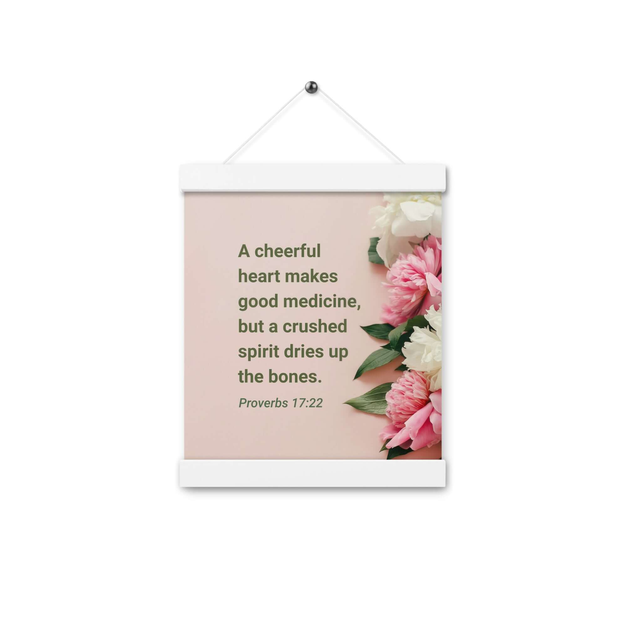 Proverbs 17:22 Bible Verse, good medicine Enhanced Matte Paper Poster With Hanger Wall Art