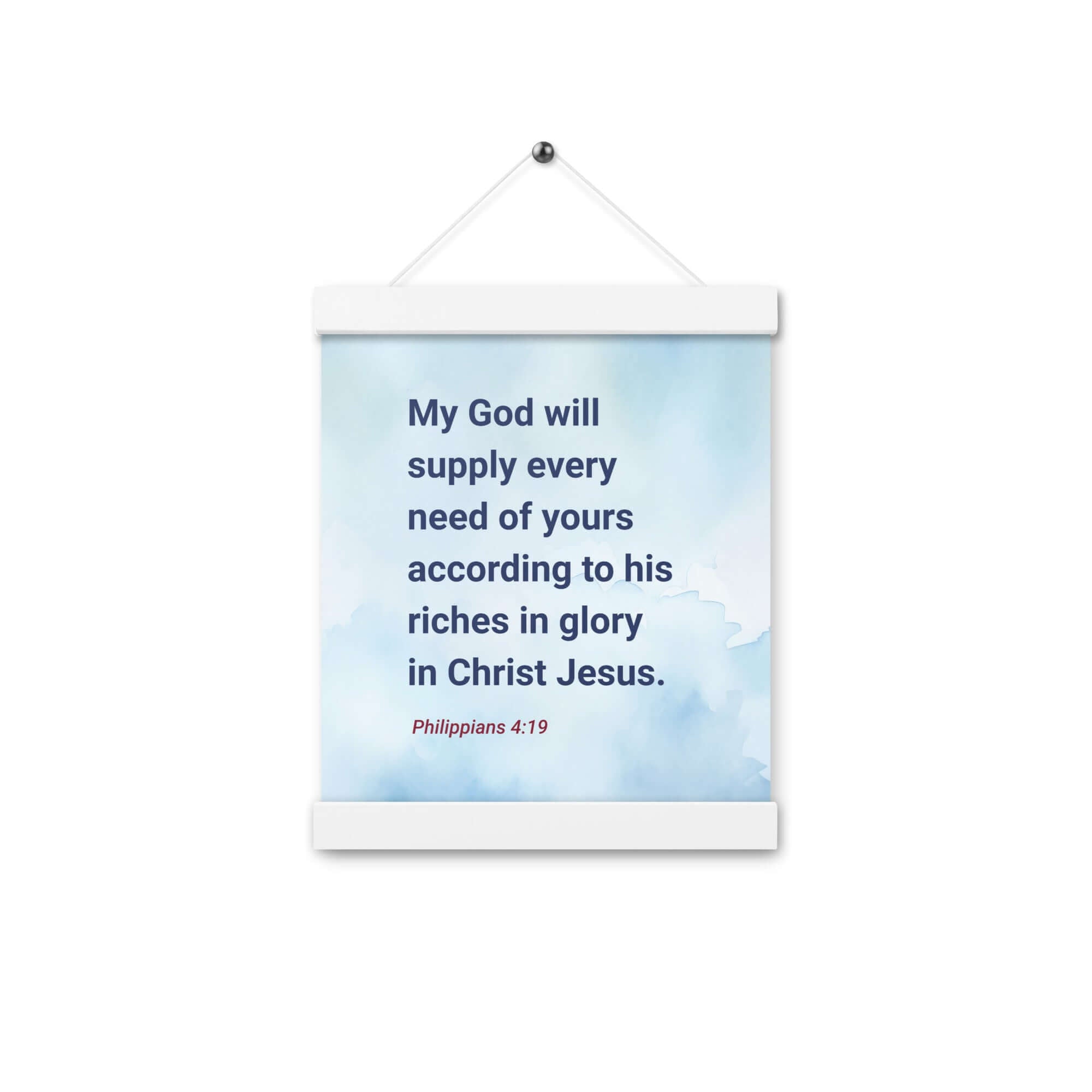 Philippians 4:19 Bible Verse, God will supply Enhanced Matte Paper Poster With Hanger Wall Art