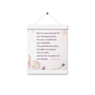 Isaiah 53:5 Bible Verse, by his wounds Enhanced Matte Paper Poster With Hanger Wall Art