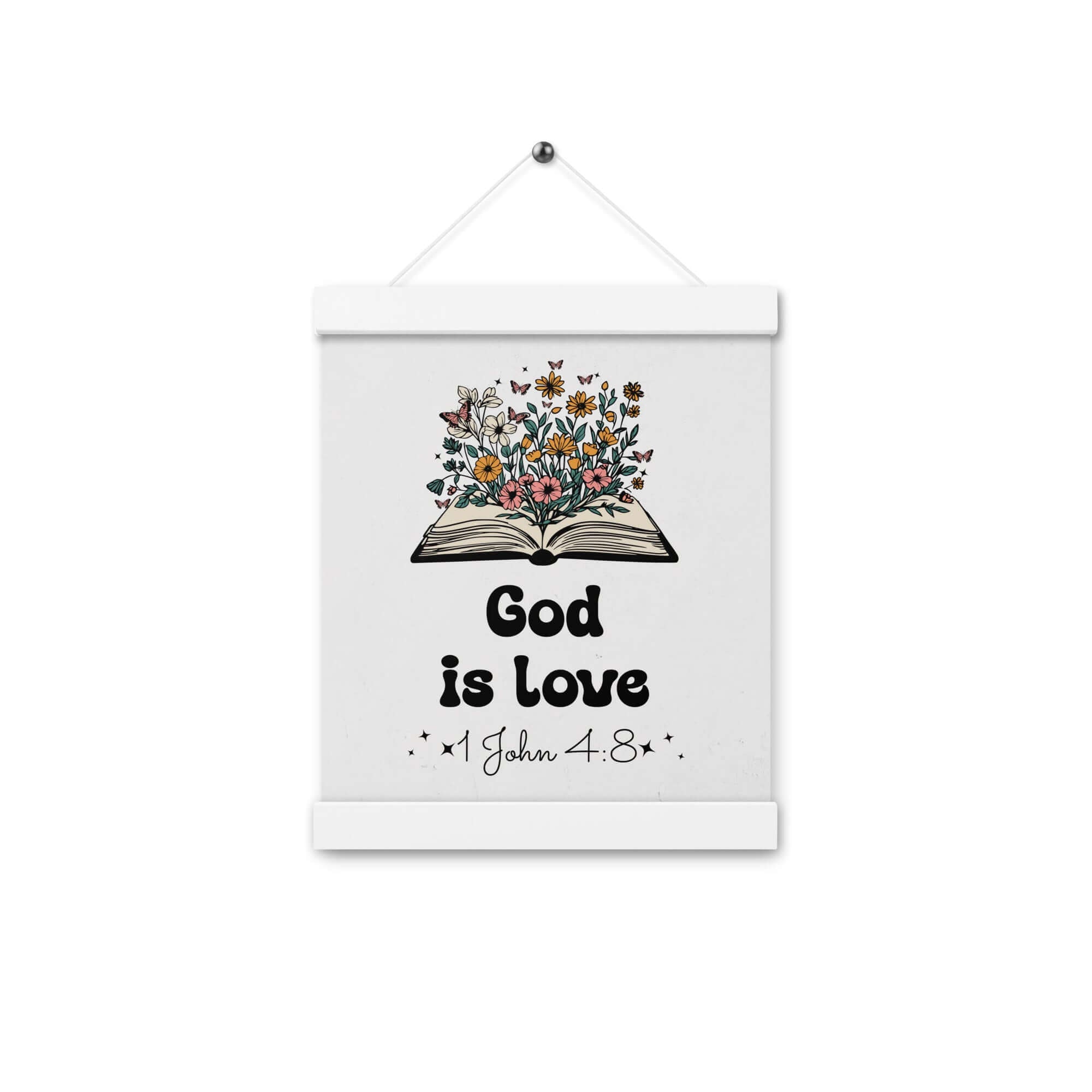 1 John 4:8 Bible Verse, God is Love Enhanced Matte Paper Poster With Hanger Wall Art