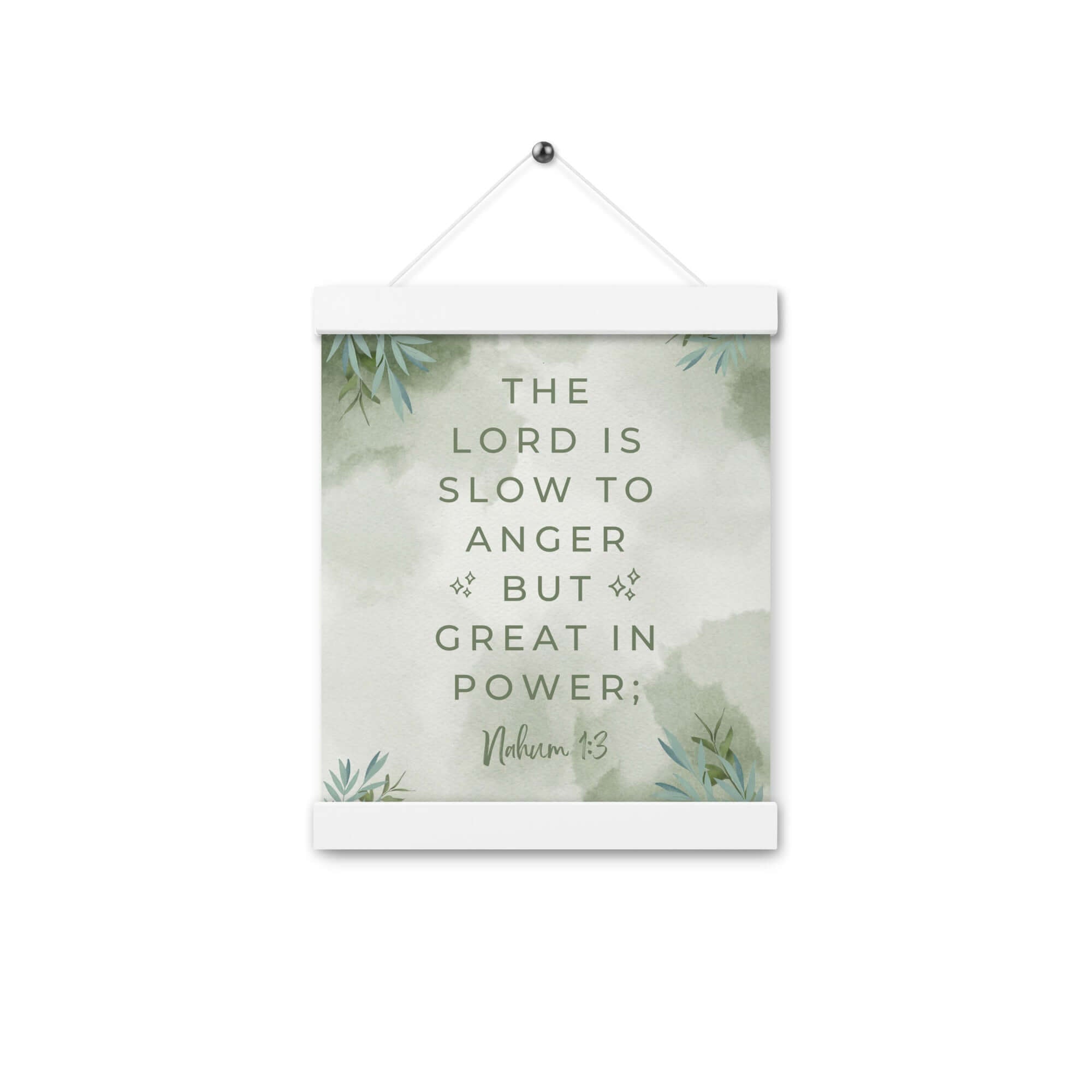 Nahum 1:3 Bible Verse, The Lord is slow Enhanced Matte Paper Poster With Hanger Wall Art