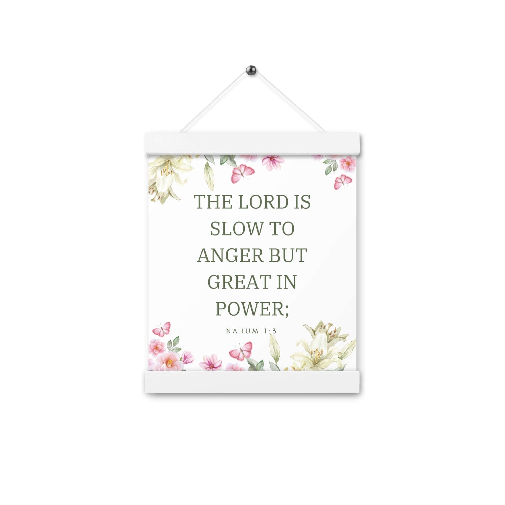 Nahum 1:3 Bible Verse, slow to anger Enhanced Matte Paper Poster With Hanger Wall Art