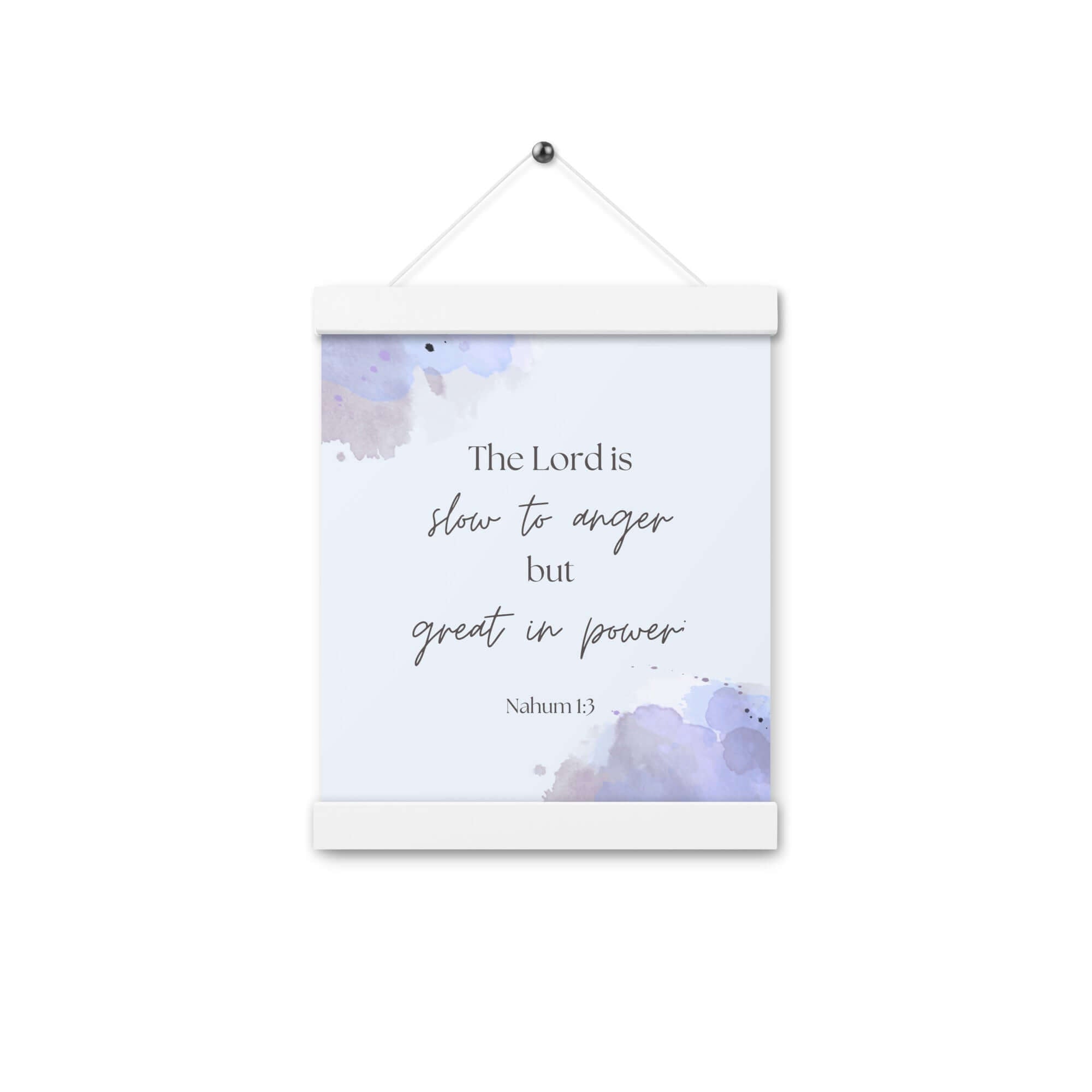 Nahum 1:3 Bible Verse, great in power Enhanced Matte Paper Poster With Hanger Wall Art