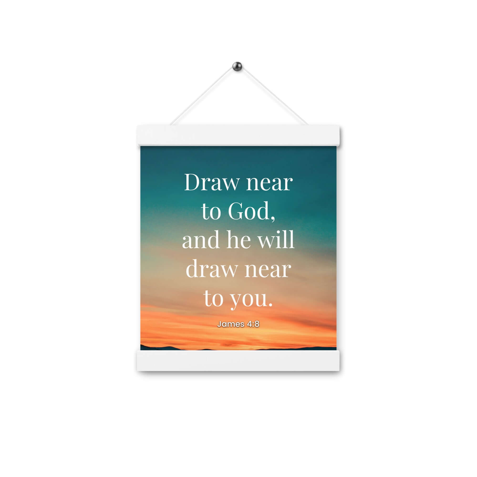 James 4:8 Bible Verse, near to God Enhanced Matte Paper Poster With Hanger Wall Art