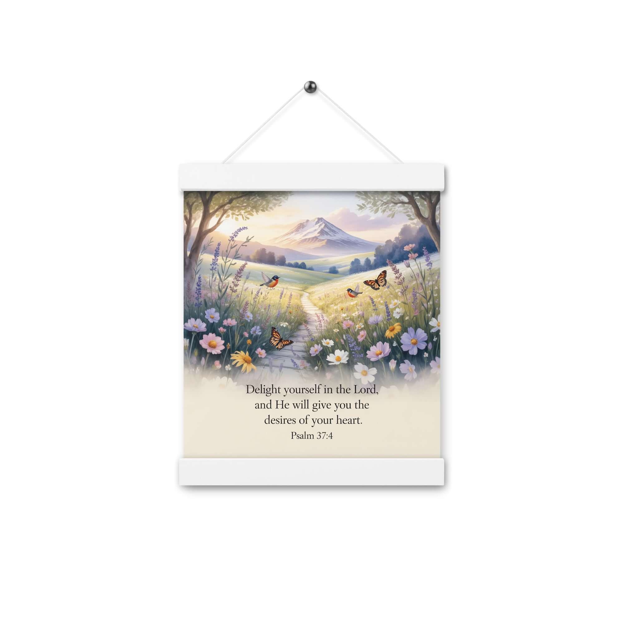 Psalm 37:4 Bible Verse, Delight Enhanced Matte Paper Poster With Hanger