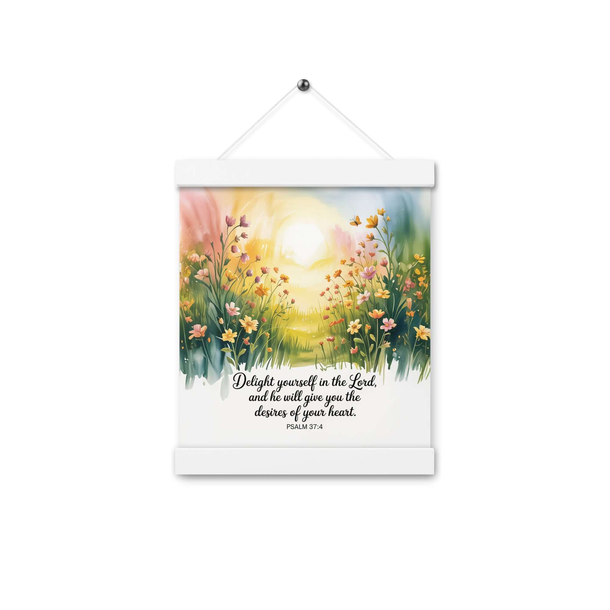 Psalm 37:4 Bible Verse, will give Enhanced Matte Paper Poster With Hanger