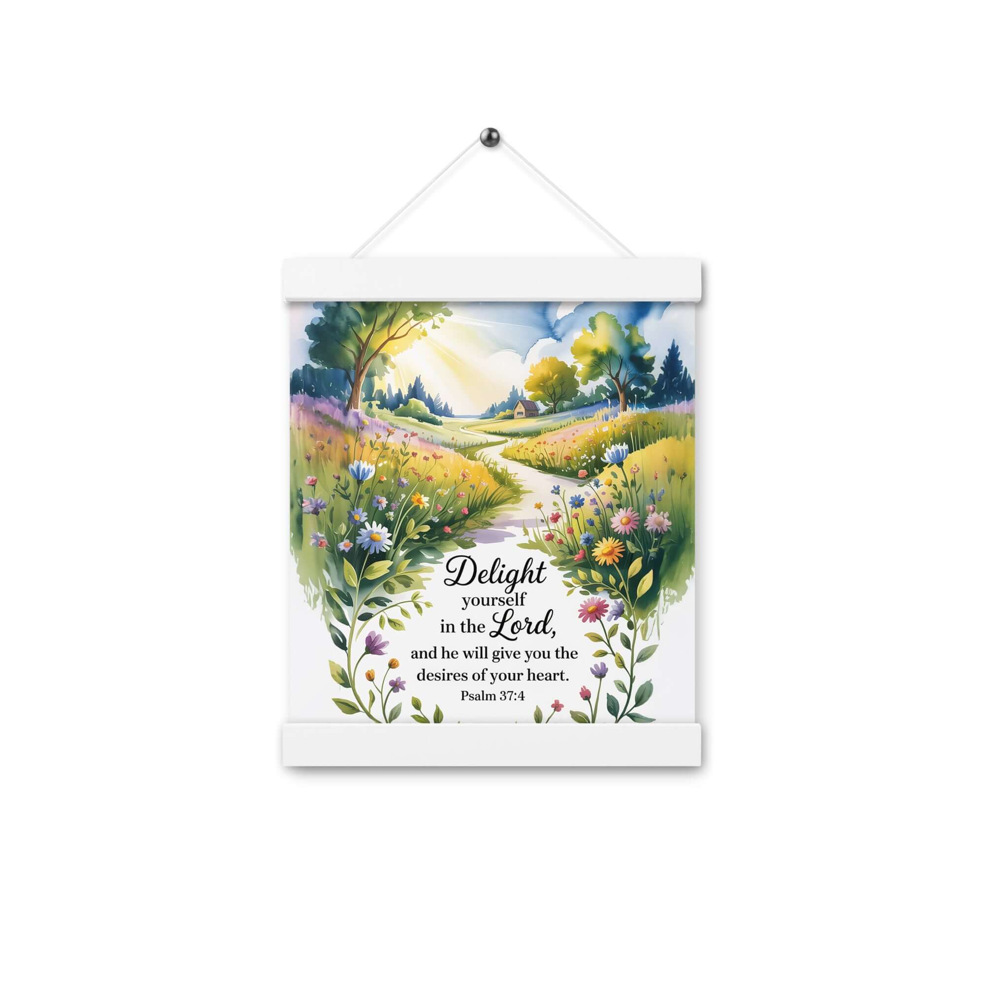 Psalm 37:4 Bible Verse, desires Enhanced Matte Paper Poster With Hanger