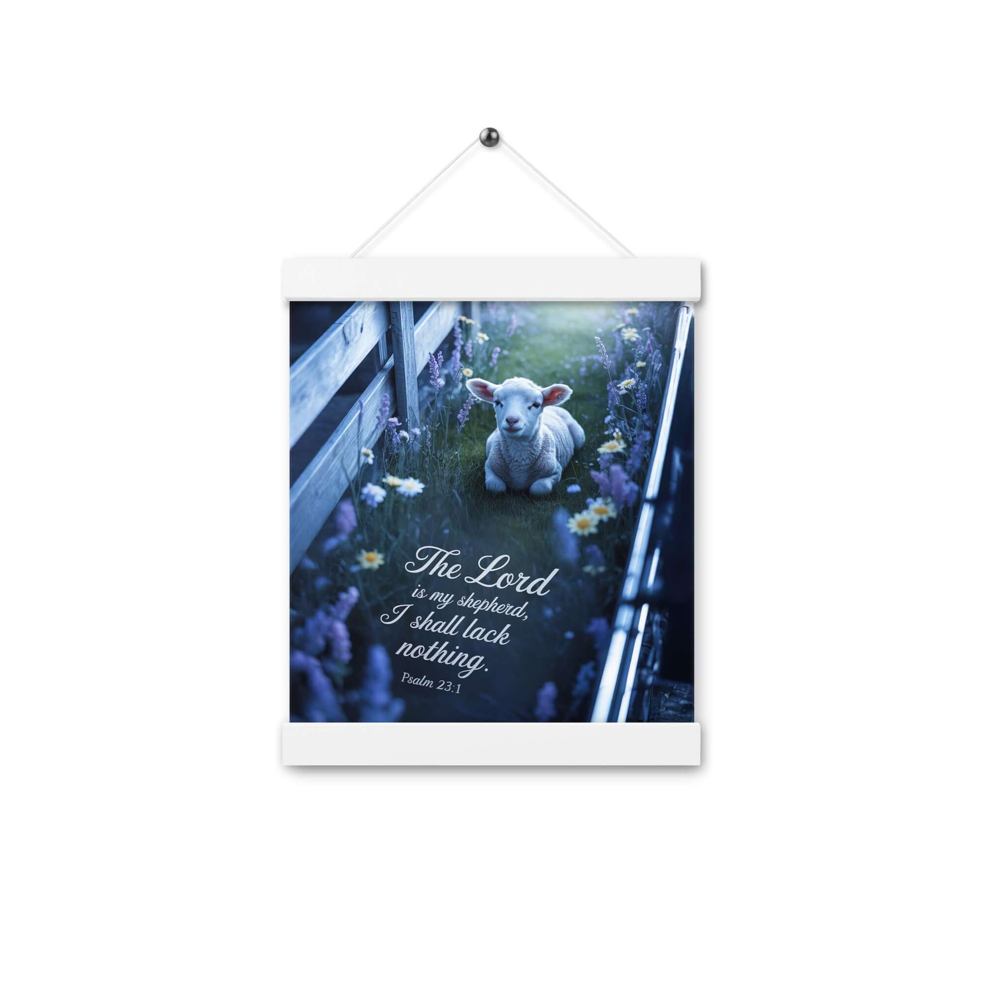 Psalm 23:1 Bible Verse, Shepherd Enhanced Matte Paper Poster With Hanger