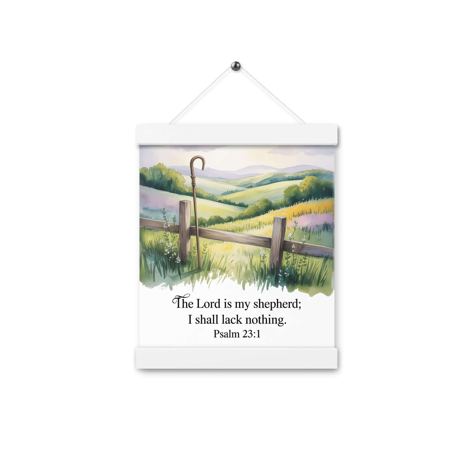 Psalm 23:1 Bible Verse, Lack Enhanced Matte Paper Poster With Hanger