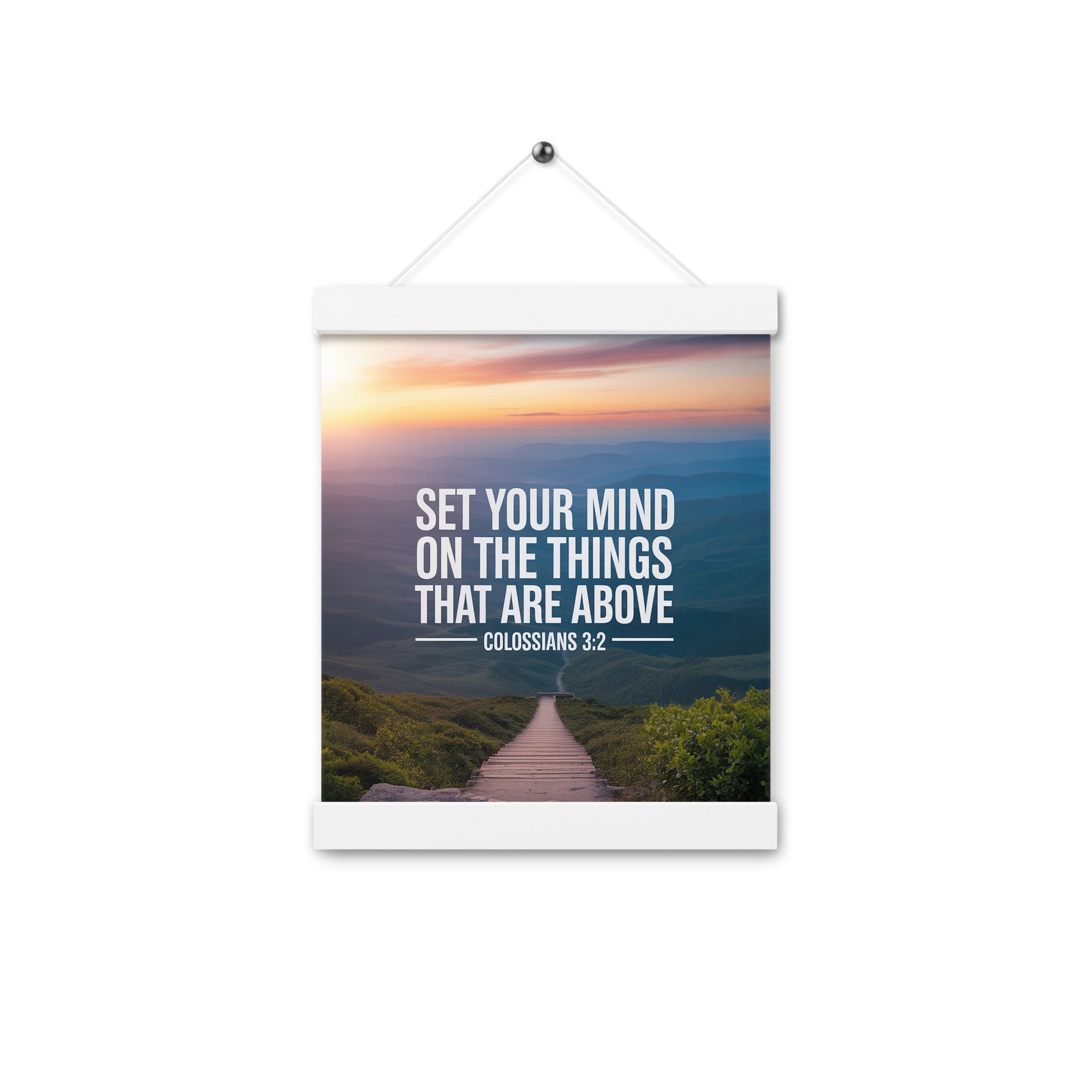 Colossians 3:2 Bible Verse your mind Enhanced Matte Paper Poster With Hanger