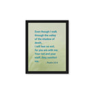 Psalm 23:4 Bible Verse, fear no evil Framed Canvas Print Wall Art Black 11″×14″