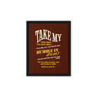 Matthew 11:29-30 Bible Verse, learn from me Framed Canvas Print Wall Art Black 11″×14″