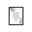 Exodus 15:26 Bible Verse, Gods voice Framed Canvas Print Wall Art Black 11″×14″