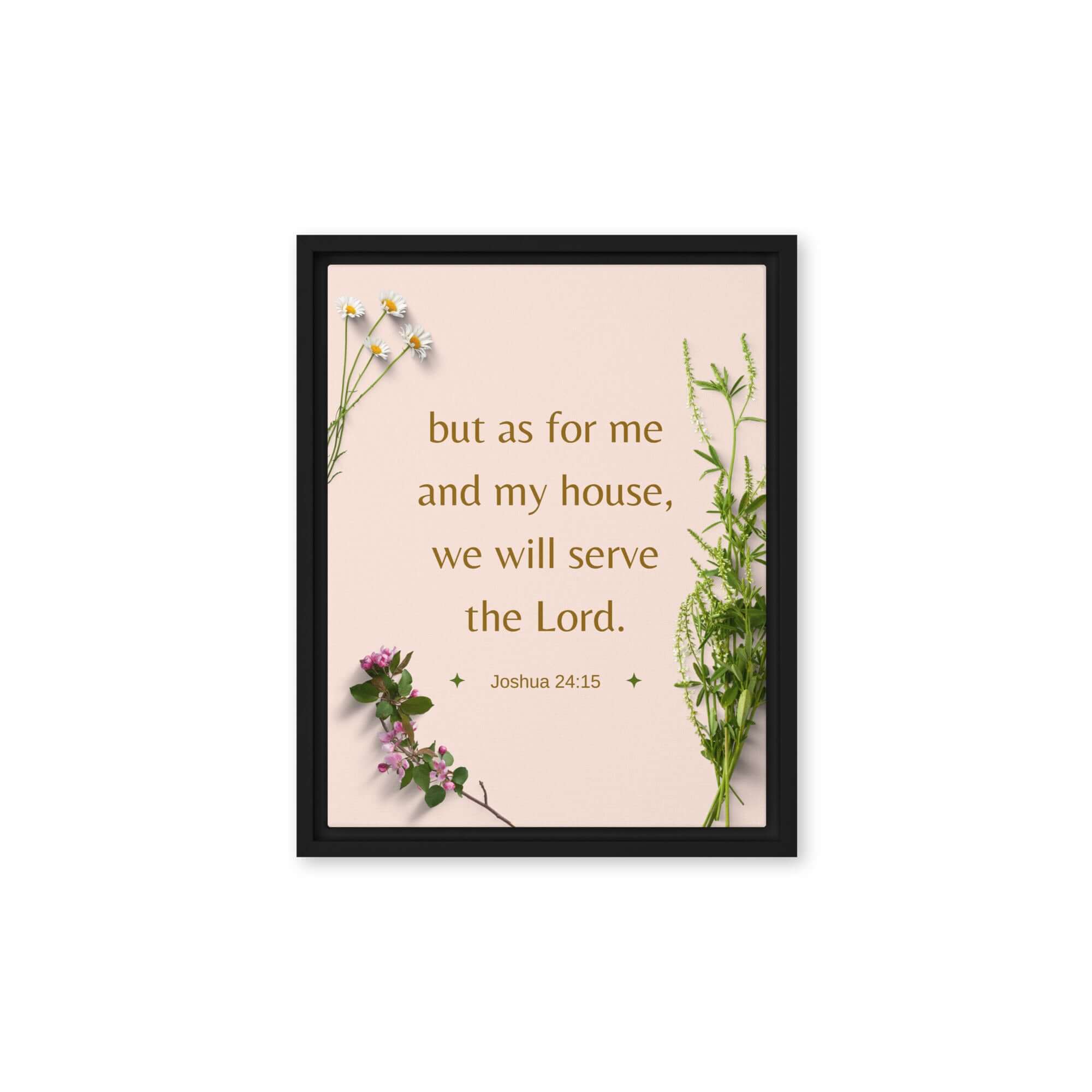 Joshua 24:15 Bible Verse, your fathers Framed Canvas Print Wall Art Black 11″×14″